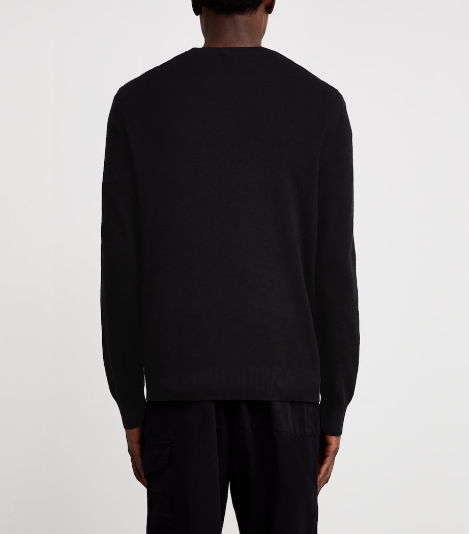 Cotton Racing Intarsia Sweatshirt BLACK Image 4