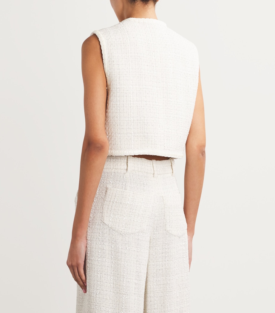Tweed Sleeveless Jacket ECRU Image 4