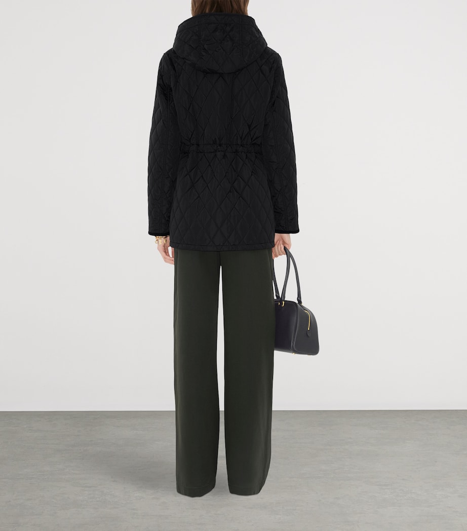 Nylon Quilted Parka BLACK/SAND IP CHECK Image 4