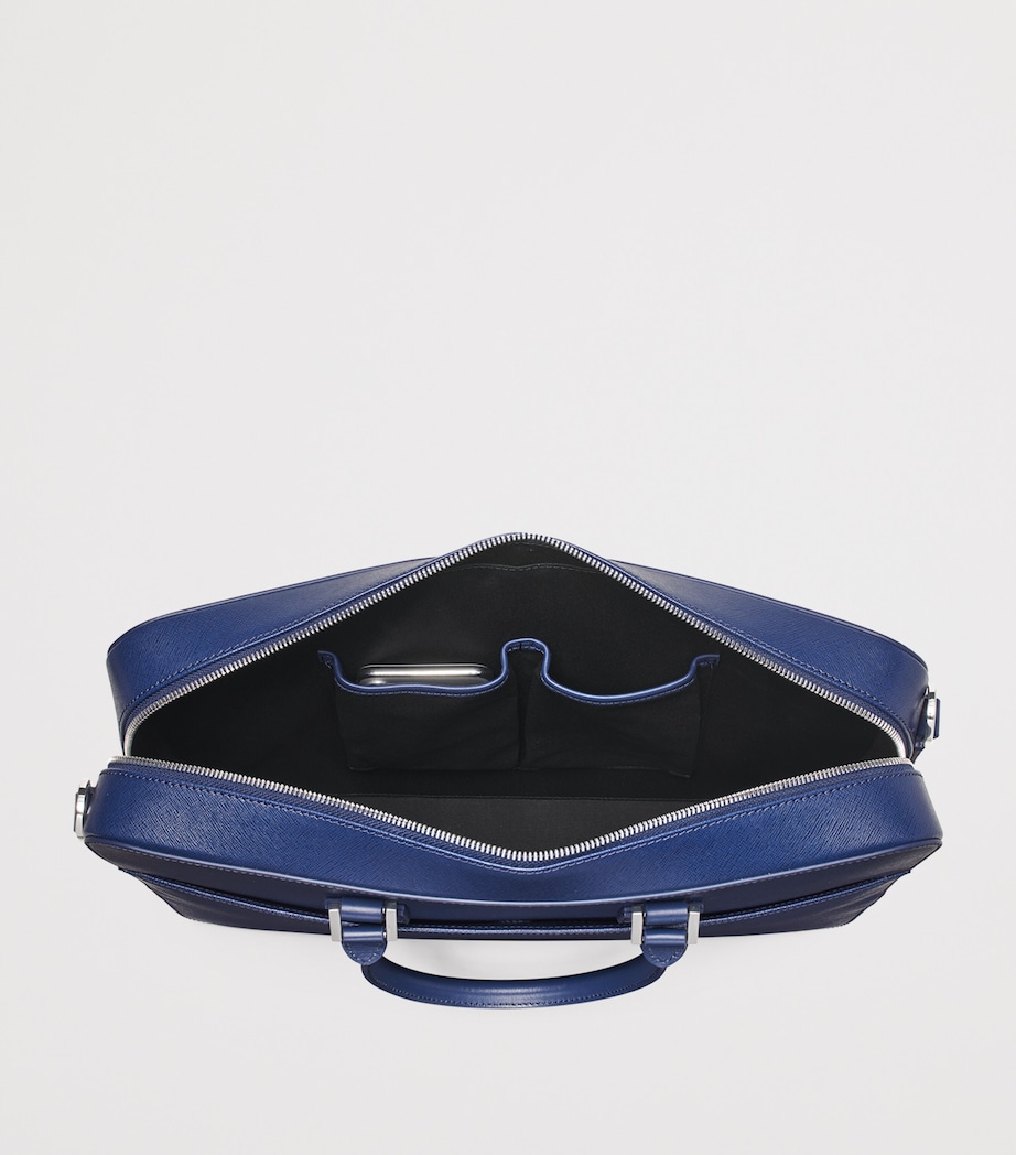 Aspinal Of London Mens Leather Mount Street Laptop Briefcase Bag Caspianblue Image 6