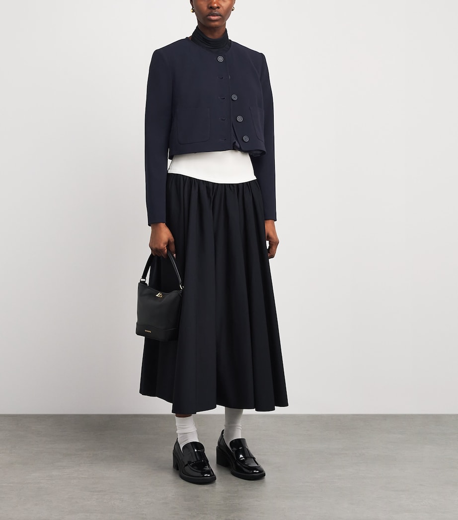 Claudie Pierlot Womens Round-Neck Cardigan Navy Image 2