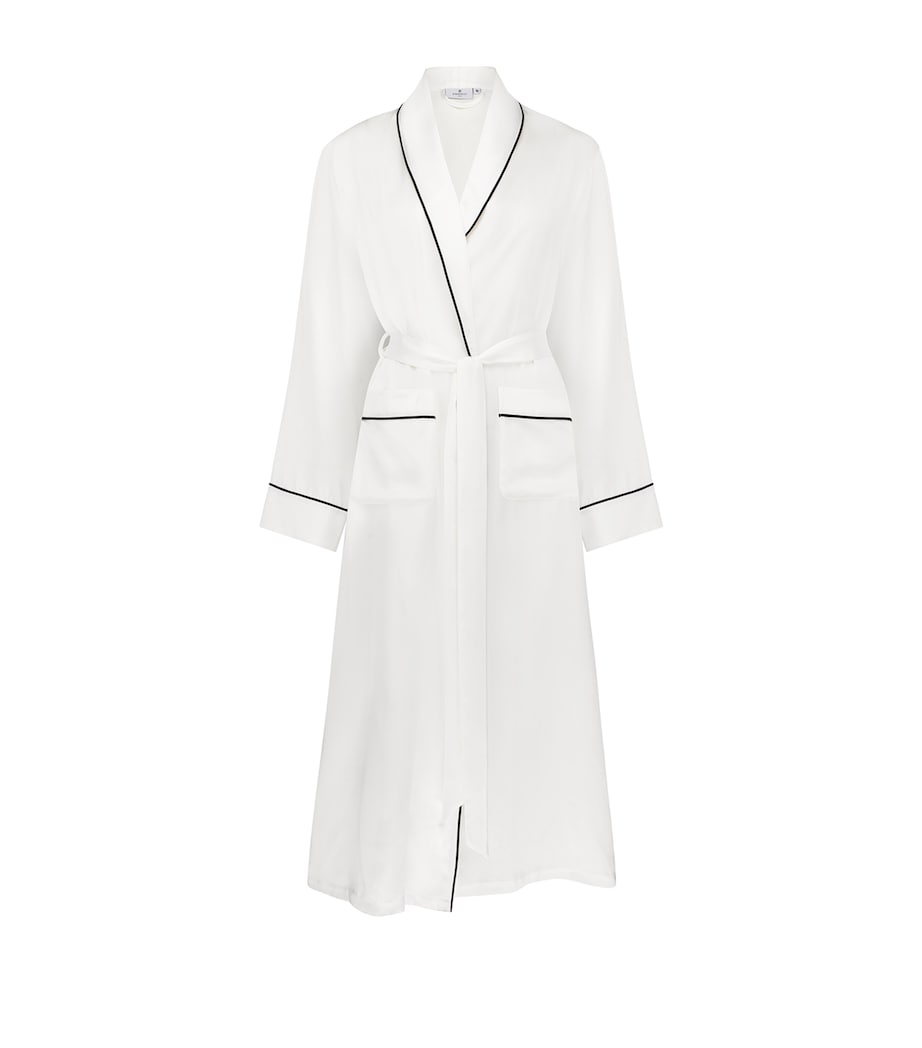Large Mulberry Silk Dressing Gown IVORY Image 1