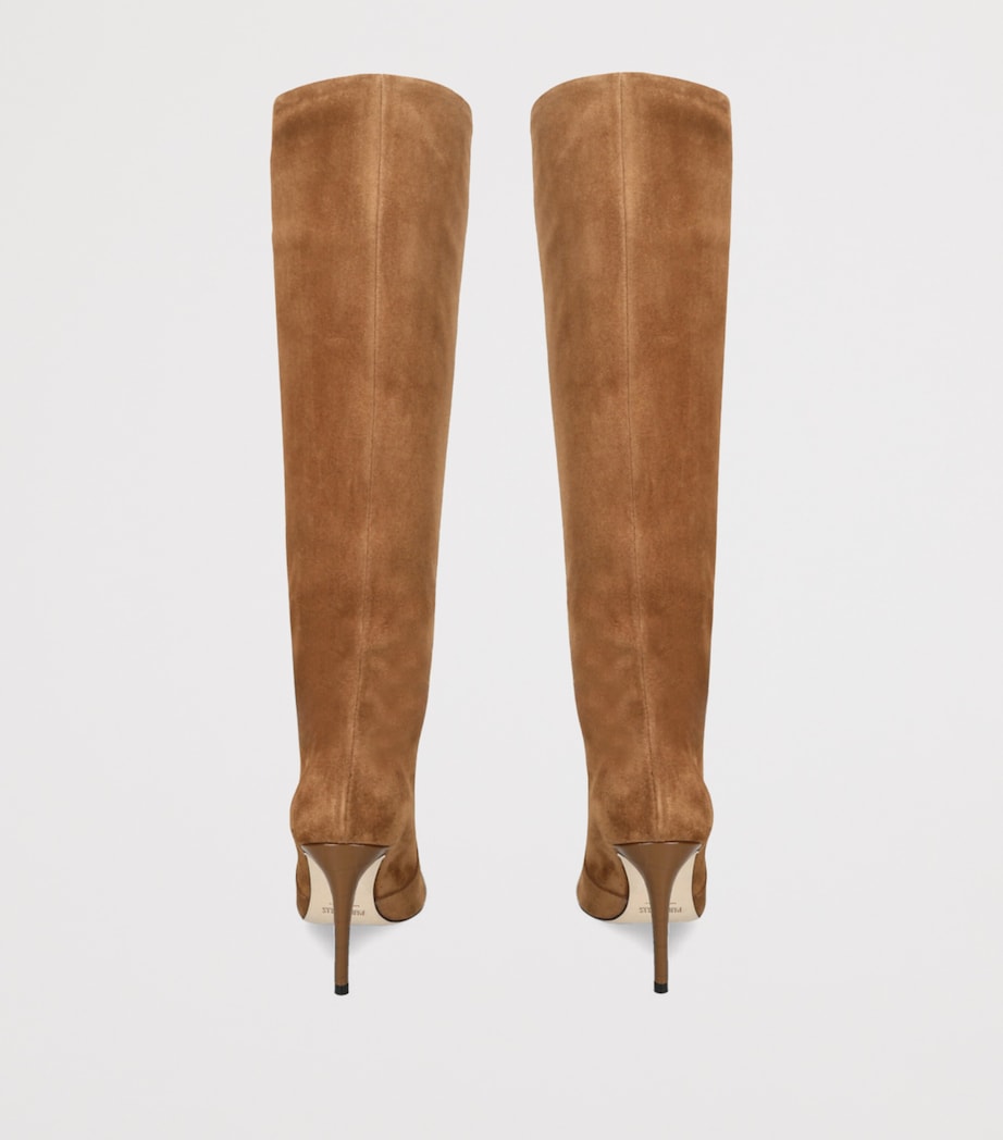 Suede Stiletto Heeled Boots 85 BROWN Image 2