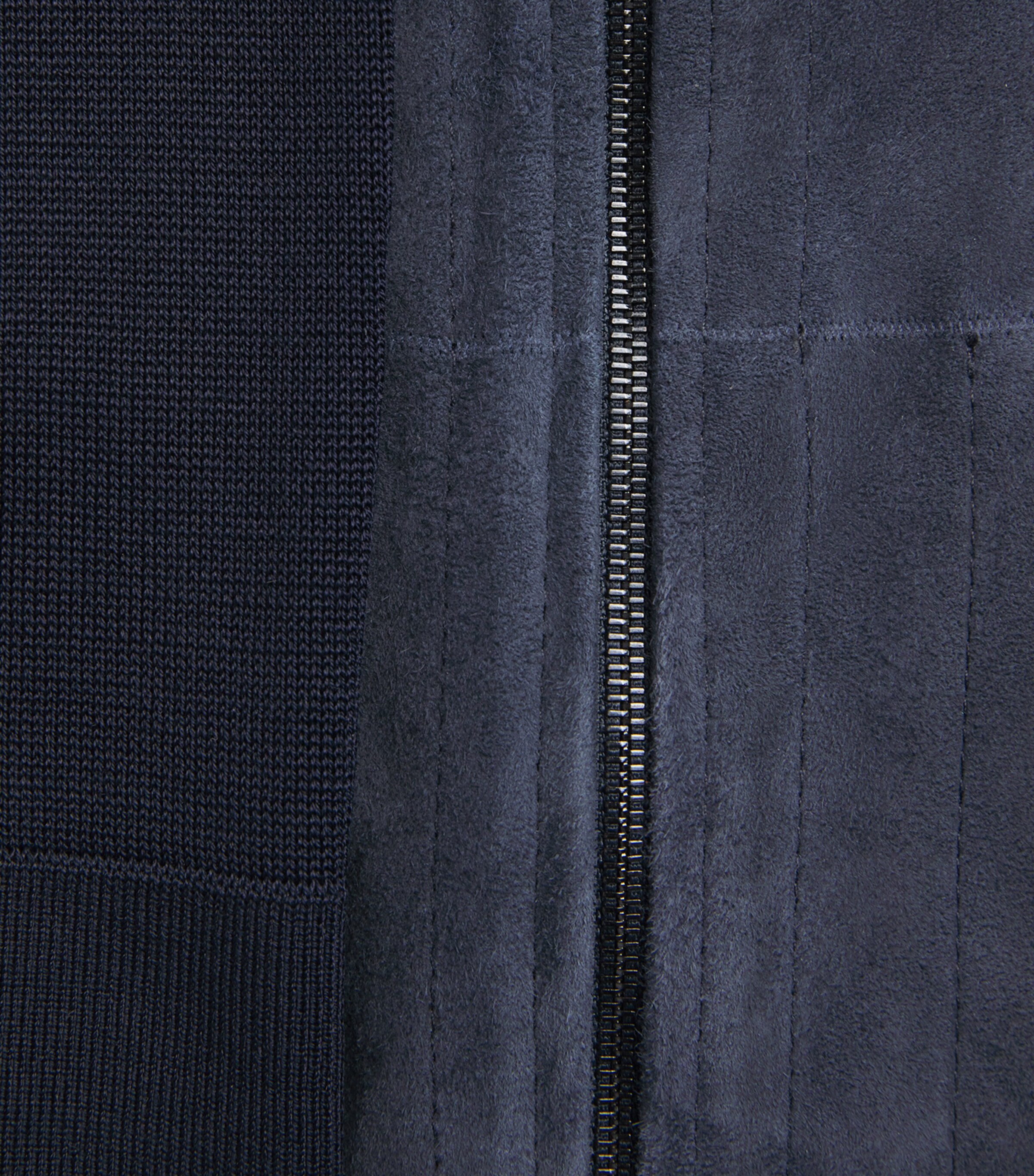 Suede-Silk Bomber Jacket 001 NAVY BLUE Image 5