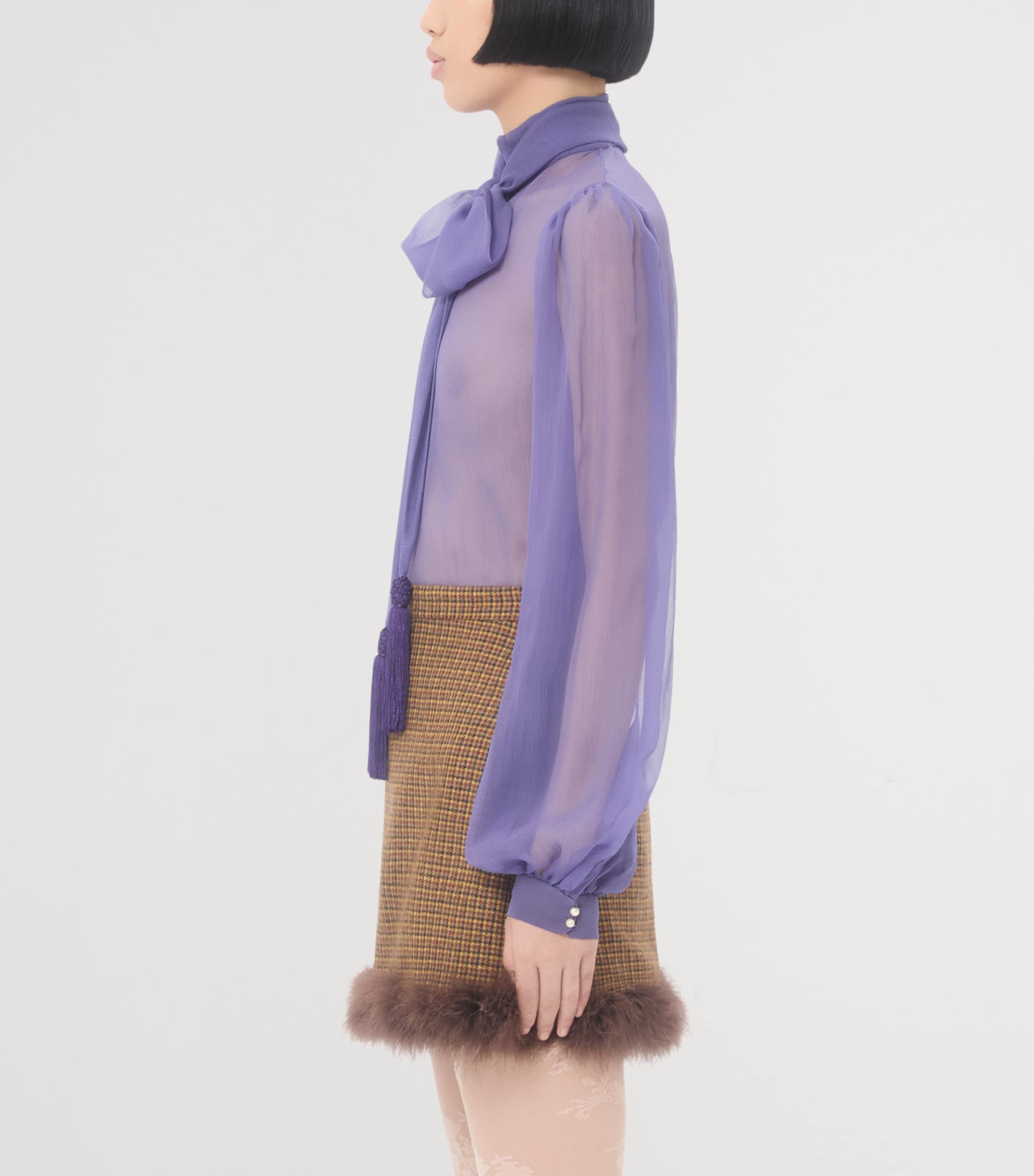 Silk Tie-Neck Shirt AE8 Image 3