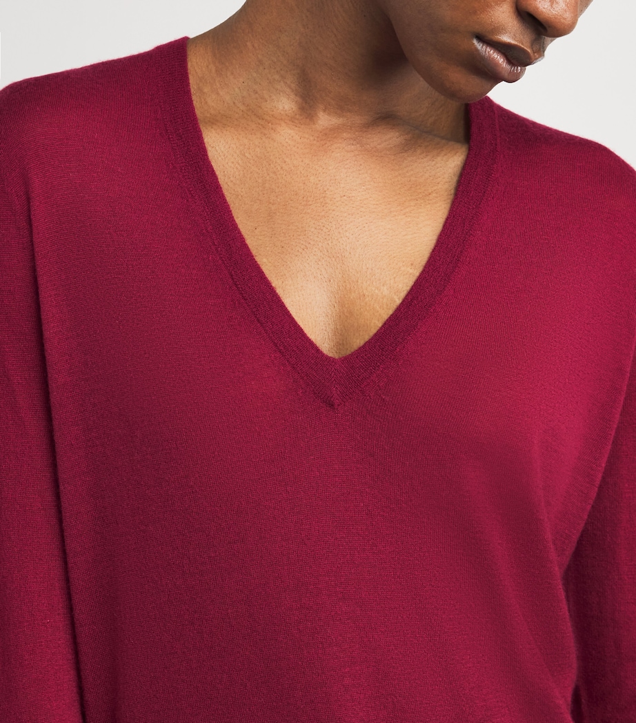 Cashmere Cashair V-Neck Sweater RUBY Image 6