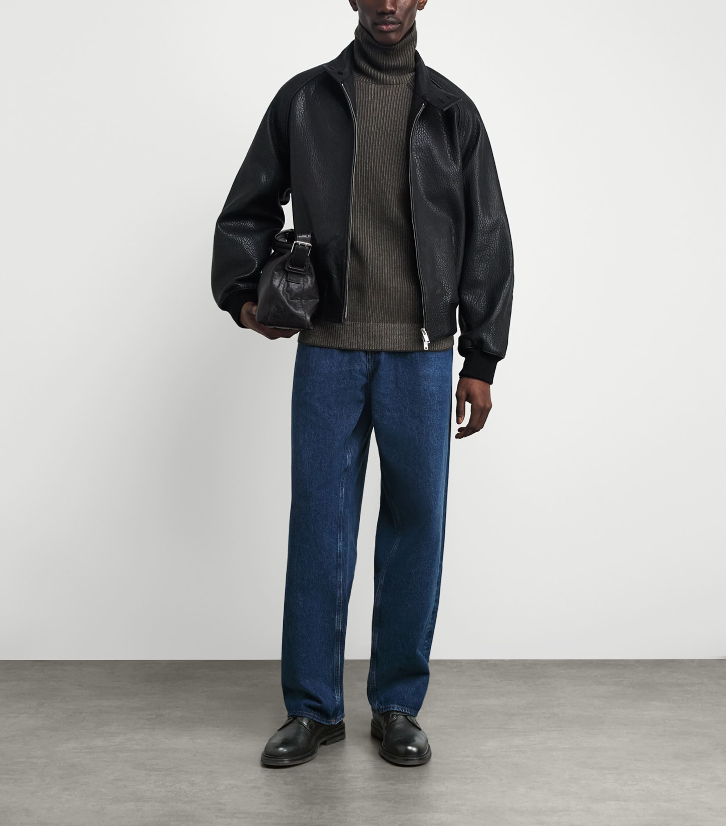 Leather Aston Flexi Derby Shoes BLACK Image 6