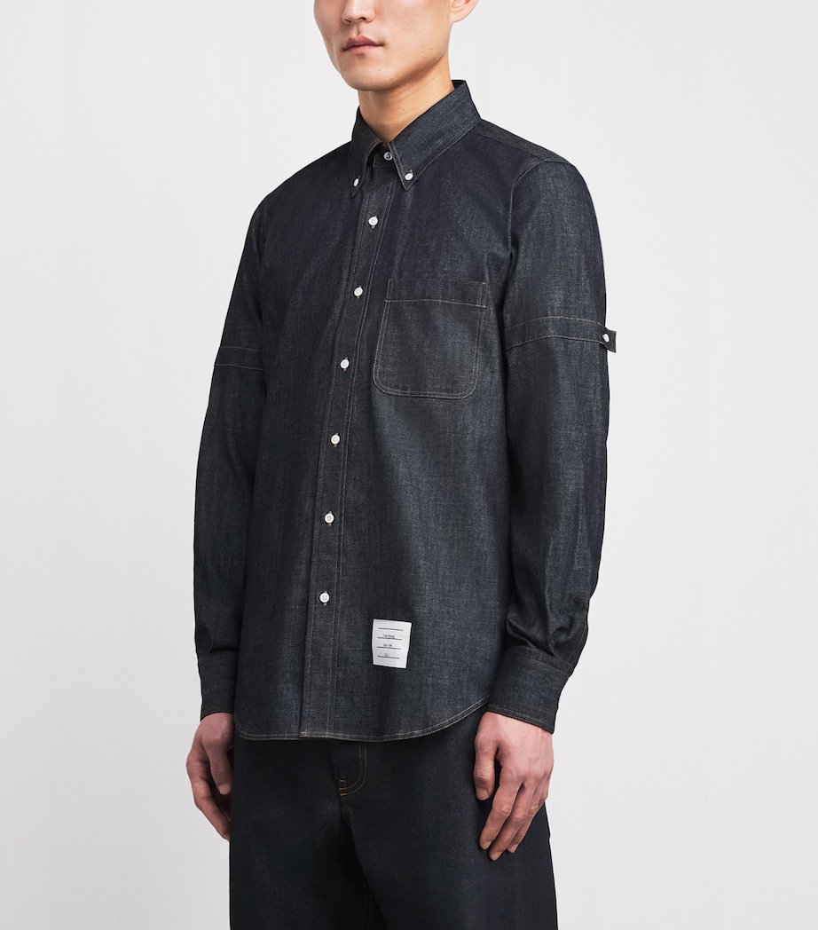 Thom Browne Mens Denim Armband Shirt Navy Image 4