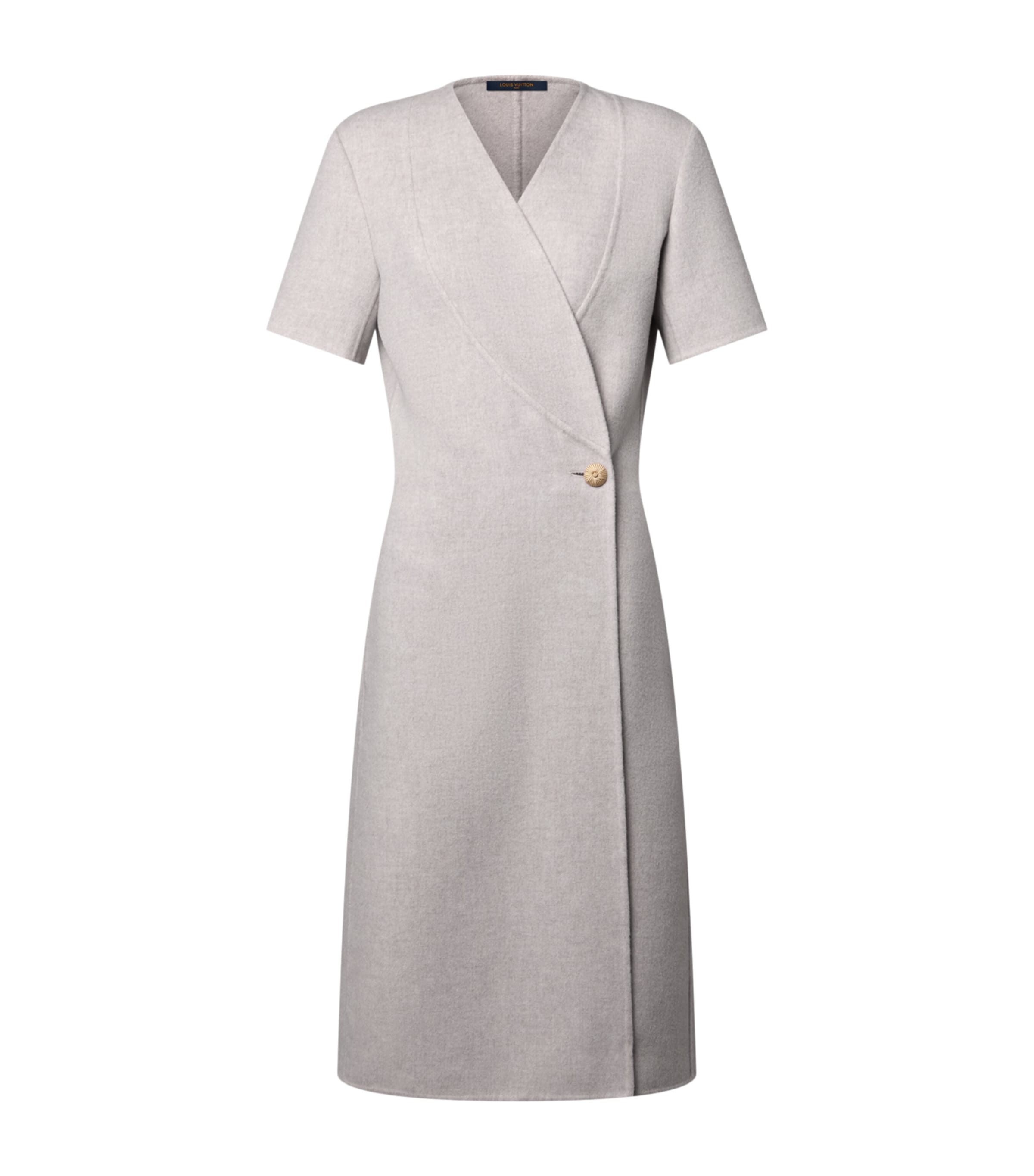 LOUIS VUITTON Womens Cashmere Tailored Midi Dress Ivory Image 1