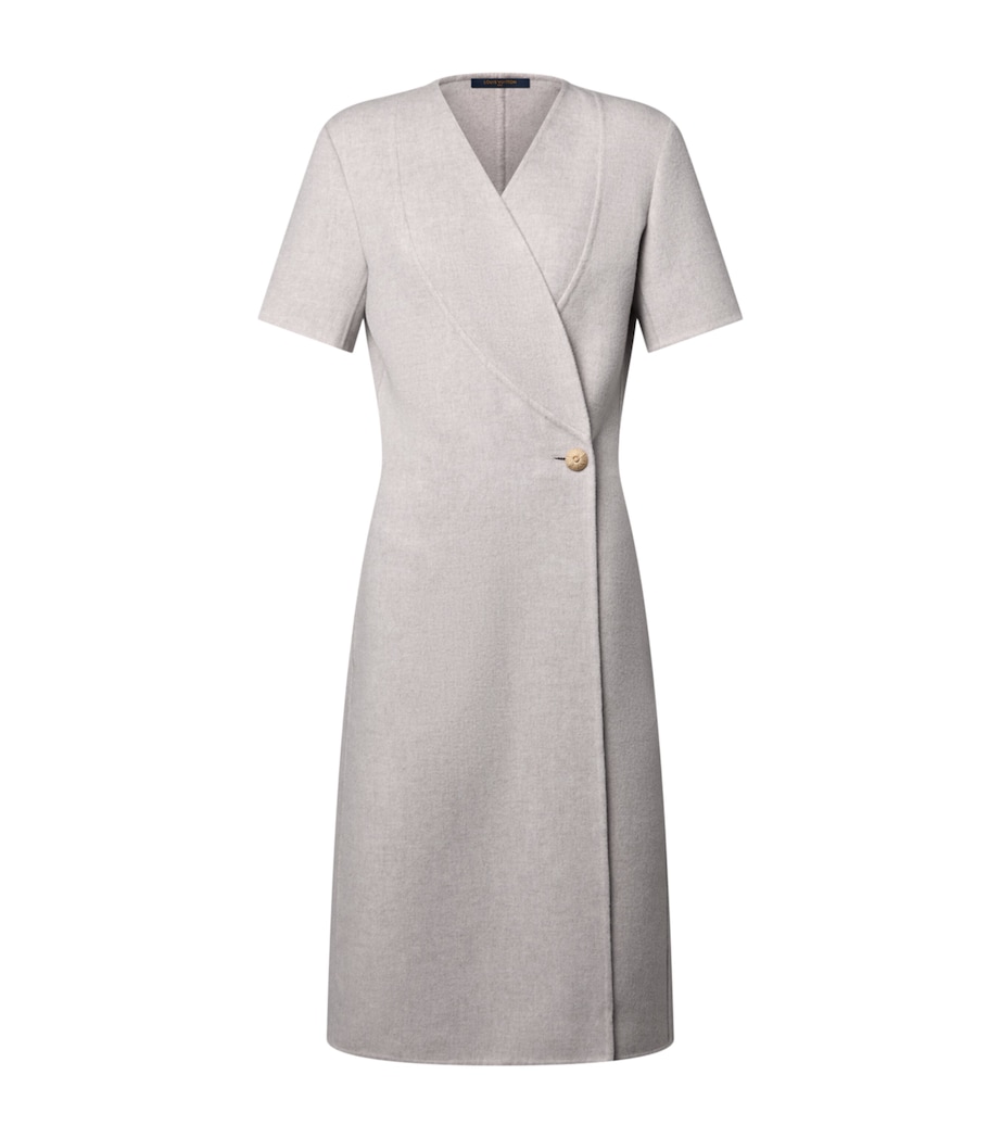 LOUIS VUITTON Womens Cashmere Tailored Midi Dress Ivory Image 1