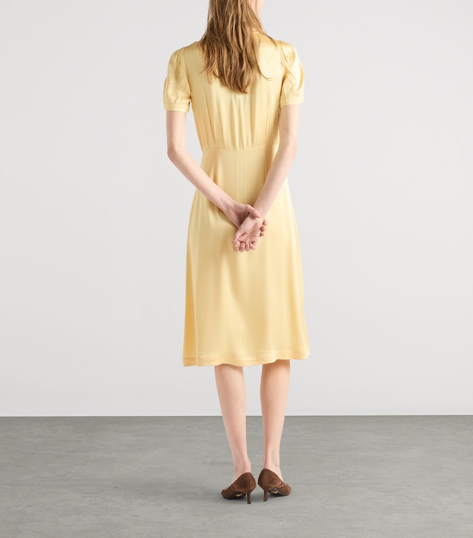 Prada Womens Satin Crepe Midi Dress Image 5