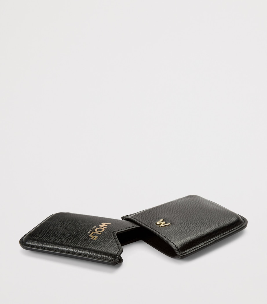 Leather W Moulded Card Holder BLACK Image 4