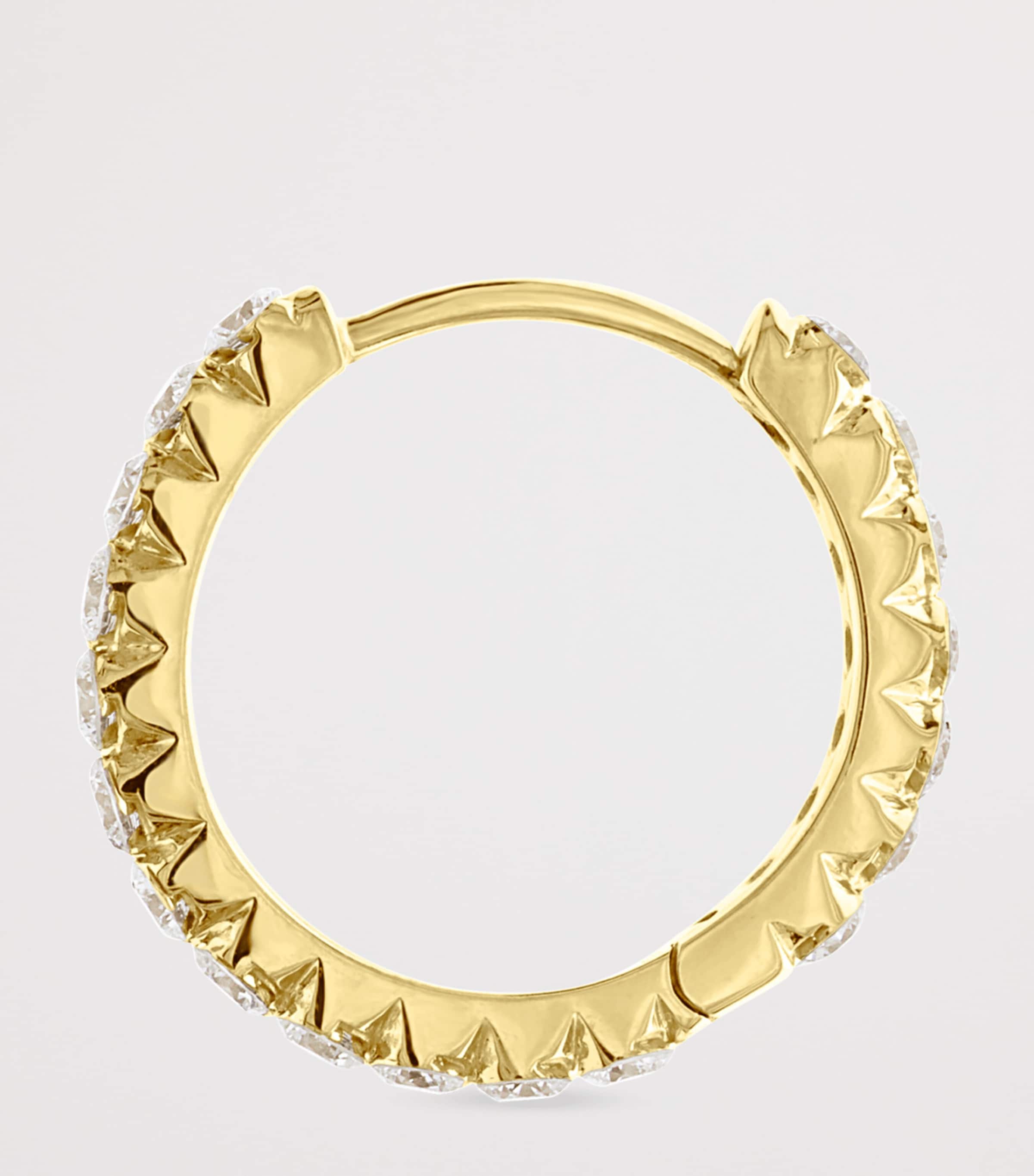 Invisible Set Diamond Eternity Single Hoop Earring (11mm) YELLOW GOLD Image 2