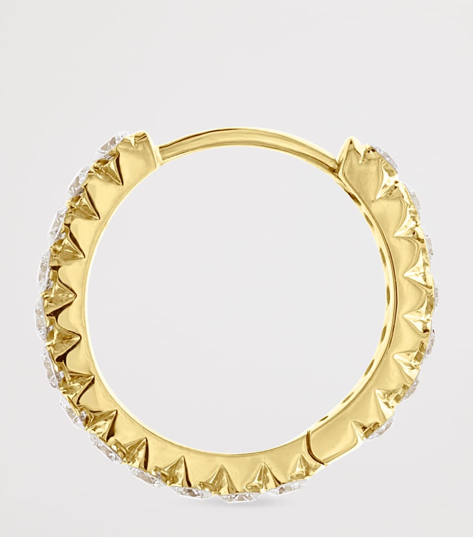 Invisible Set Diamond Eternity Single Hoop Earring (11mm) YELLOW GOLD Image 2