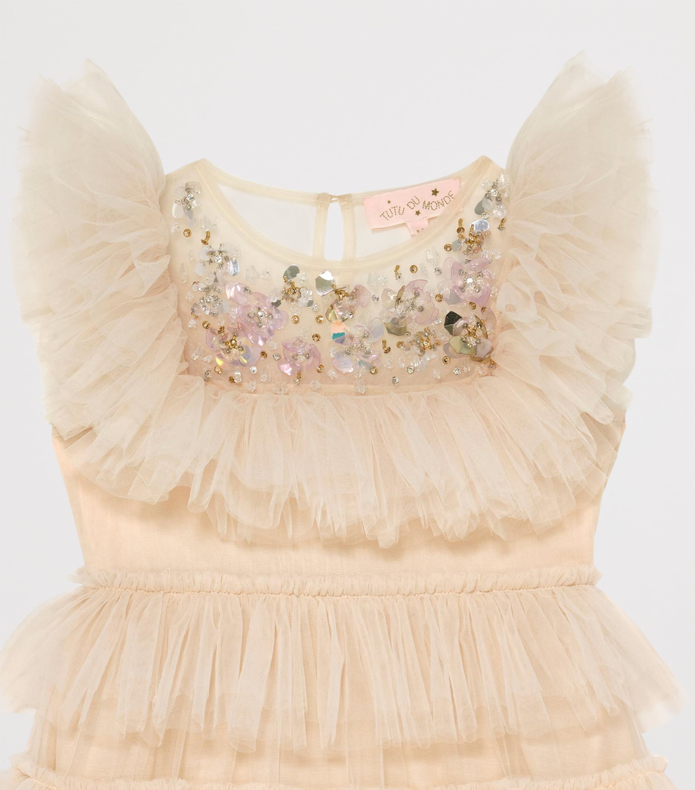 Tulle Embellished Rana Dress (12 Years) LINEN Image 3