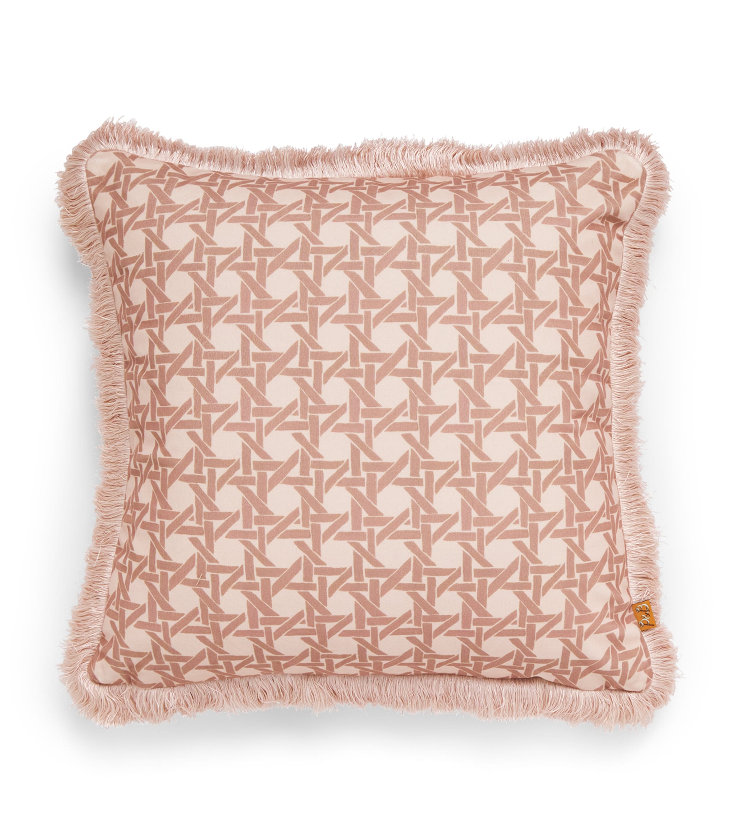 Poodle & Blonde Fringed Rattan Cushion