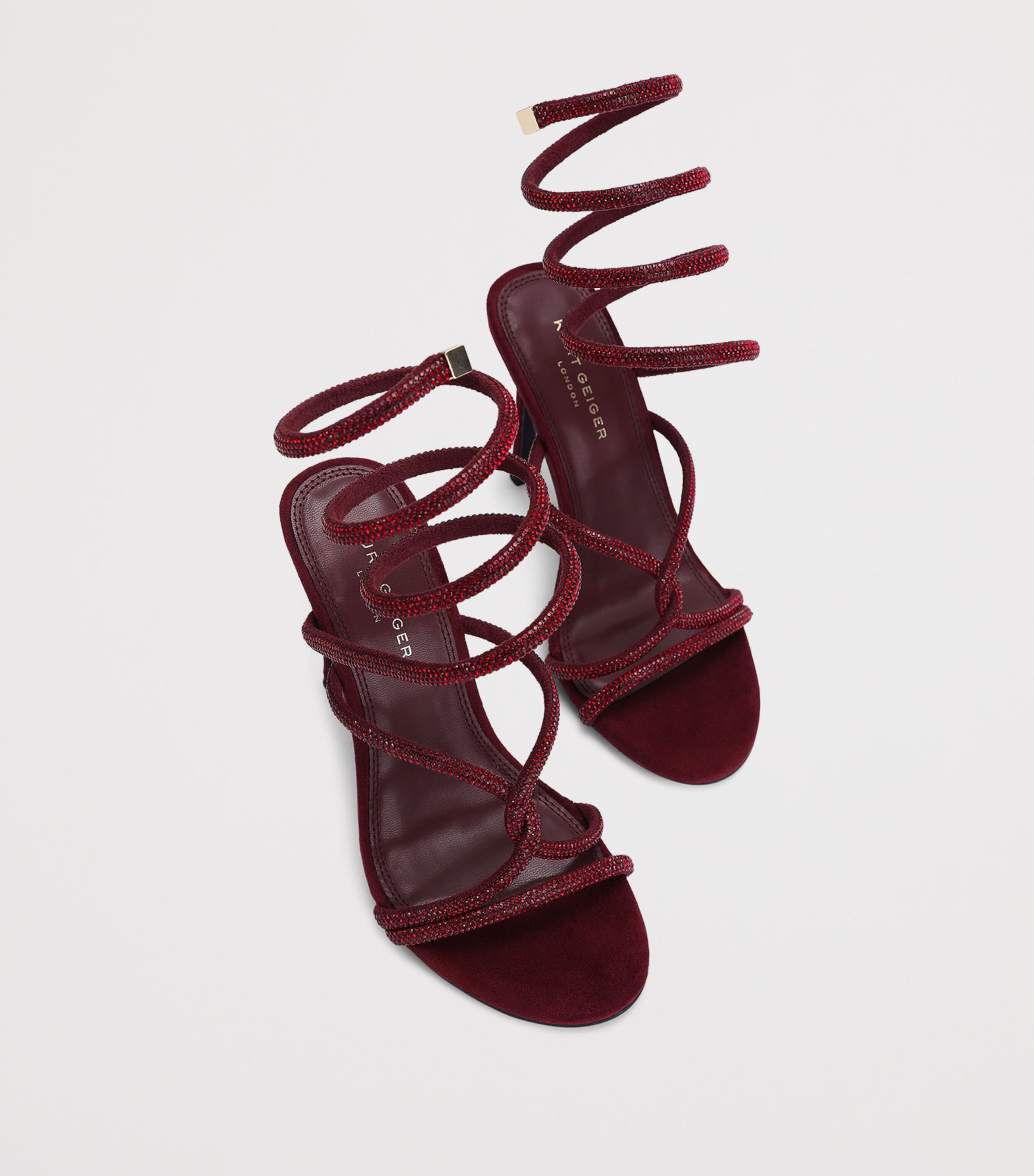 Kurt Geiger London Embellished Spiral Sandals 90 Wine Image 4
