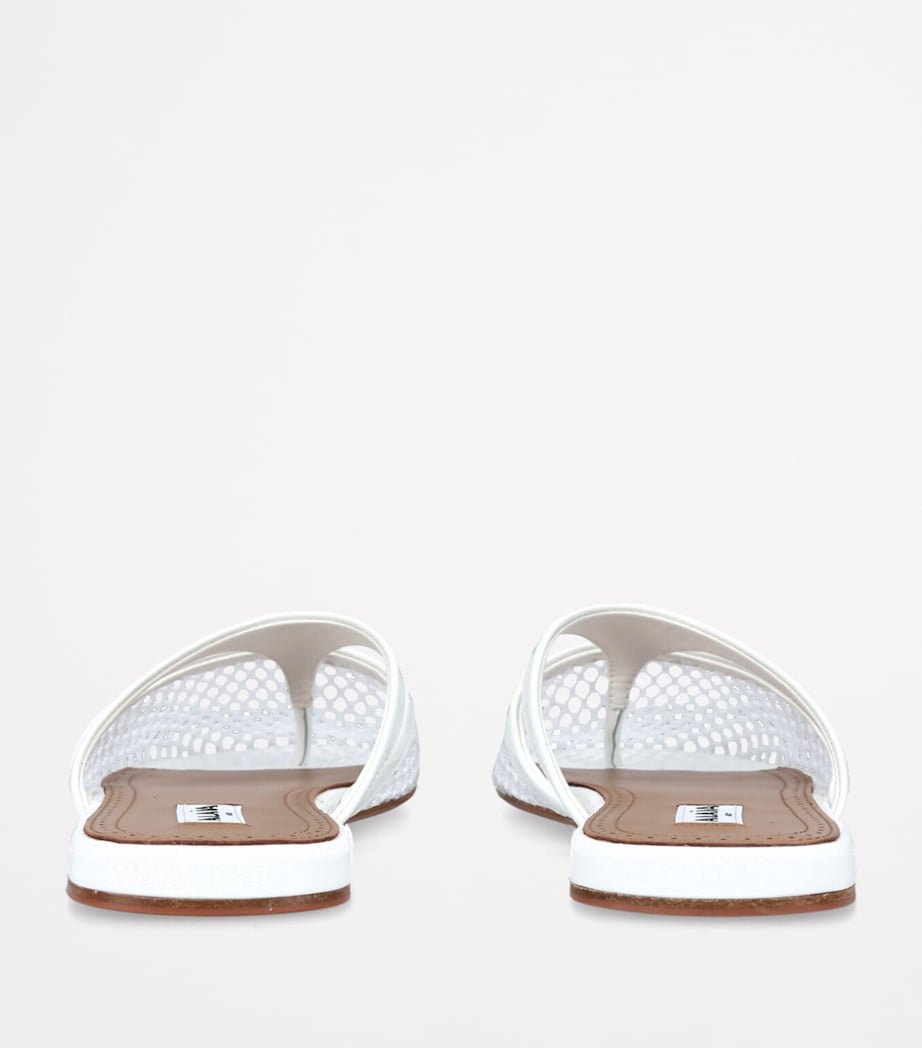 Infradito Fishnet Flat Mules WHITE Image 2