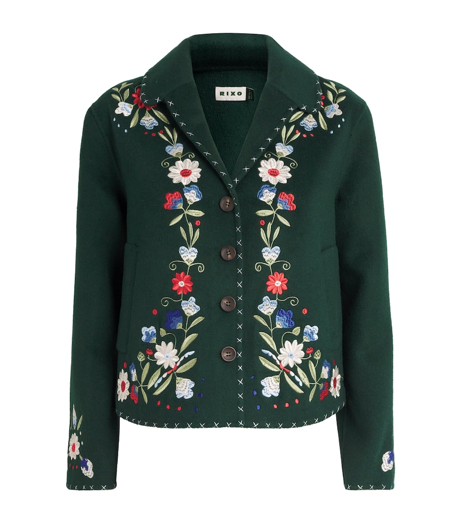 Wool-Blend Embroidered Jude Blazer BLISS EMB GREEN Image 1