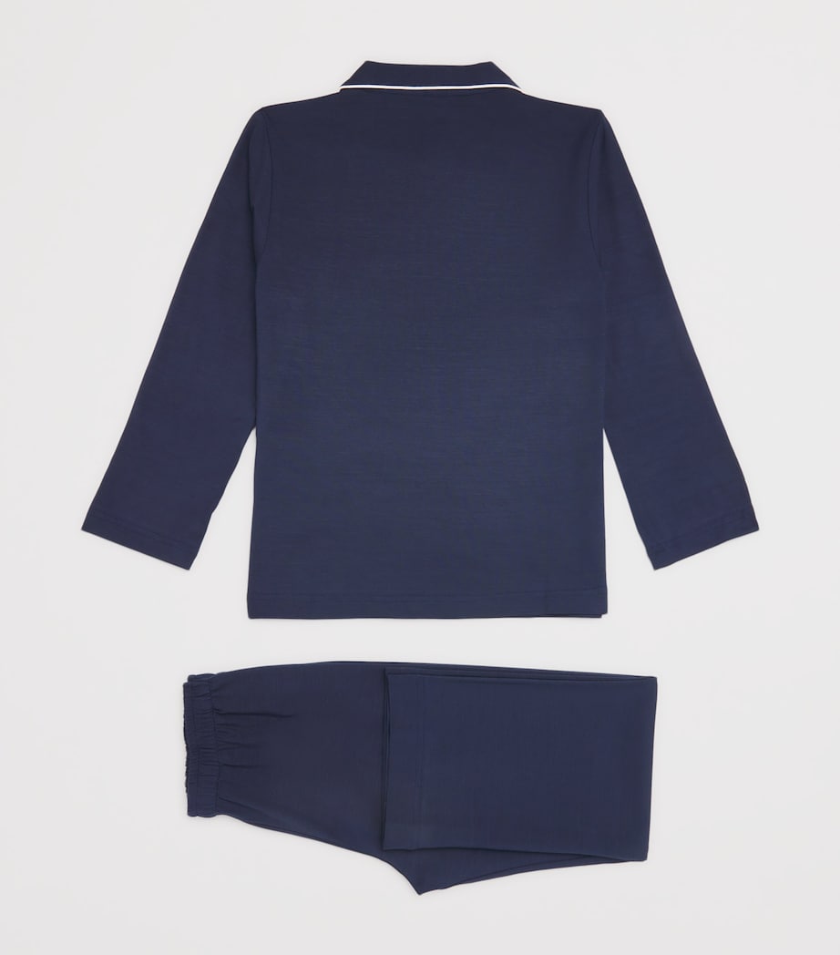 Derek Rose Kids Basel Pyjama Set (3-16 Years) Navy Image 2
