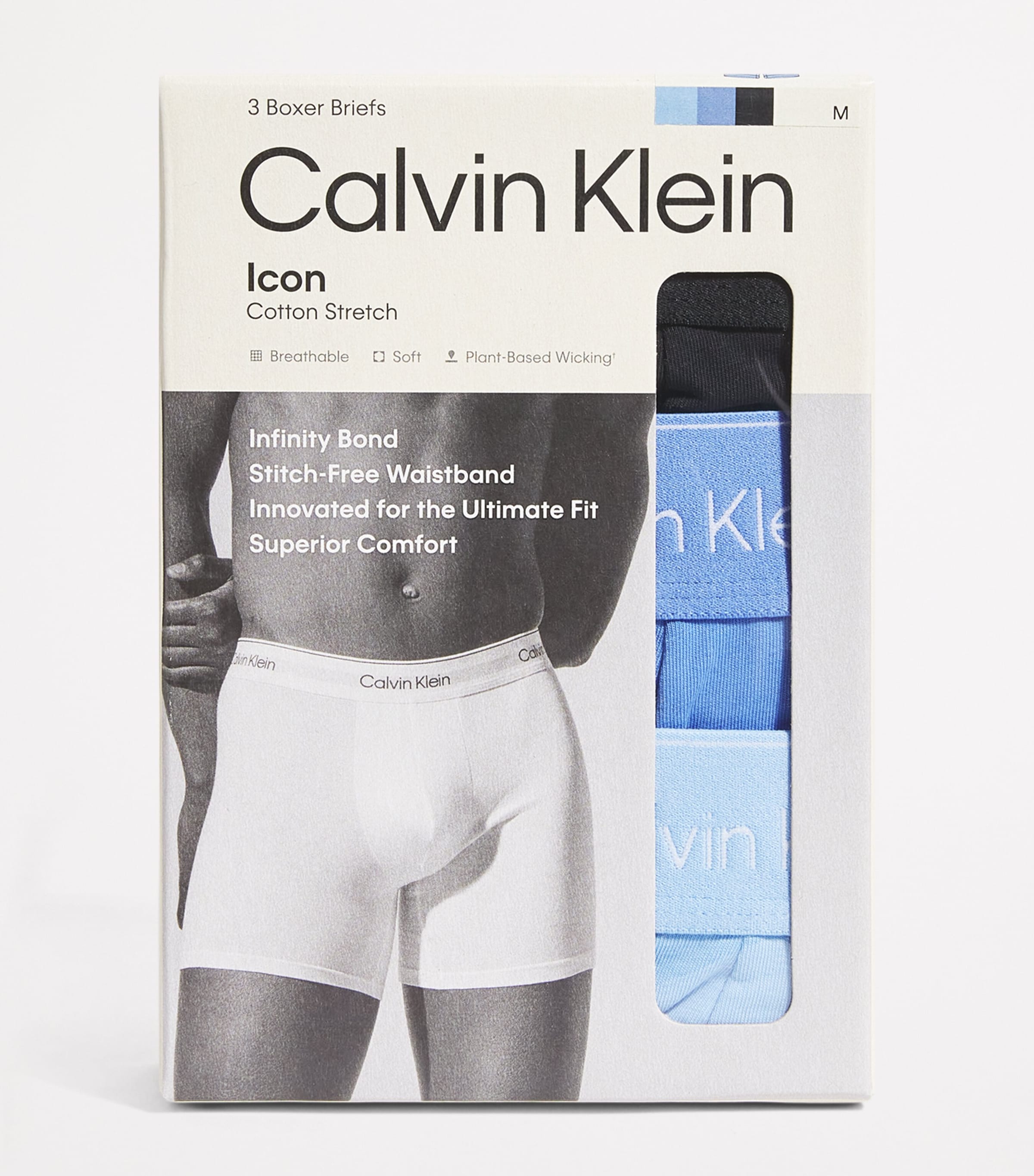 Cotton Stretch Icon Boxer Briefs (Pack of 3) W8O-BLUE Image 4