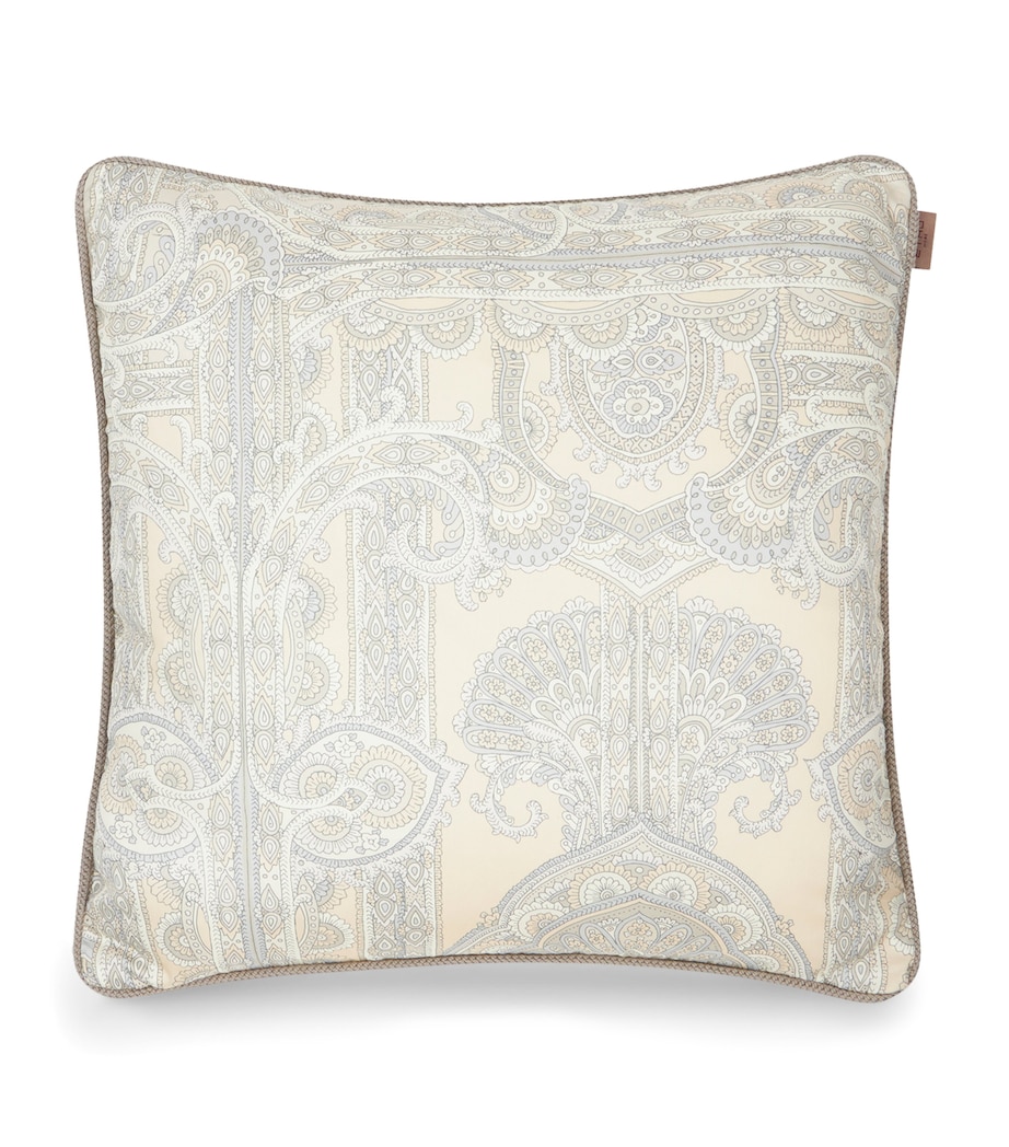 Cotton Chain Embroidered Cushion (45cm x 45cm) X0830 GREY Image 1