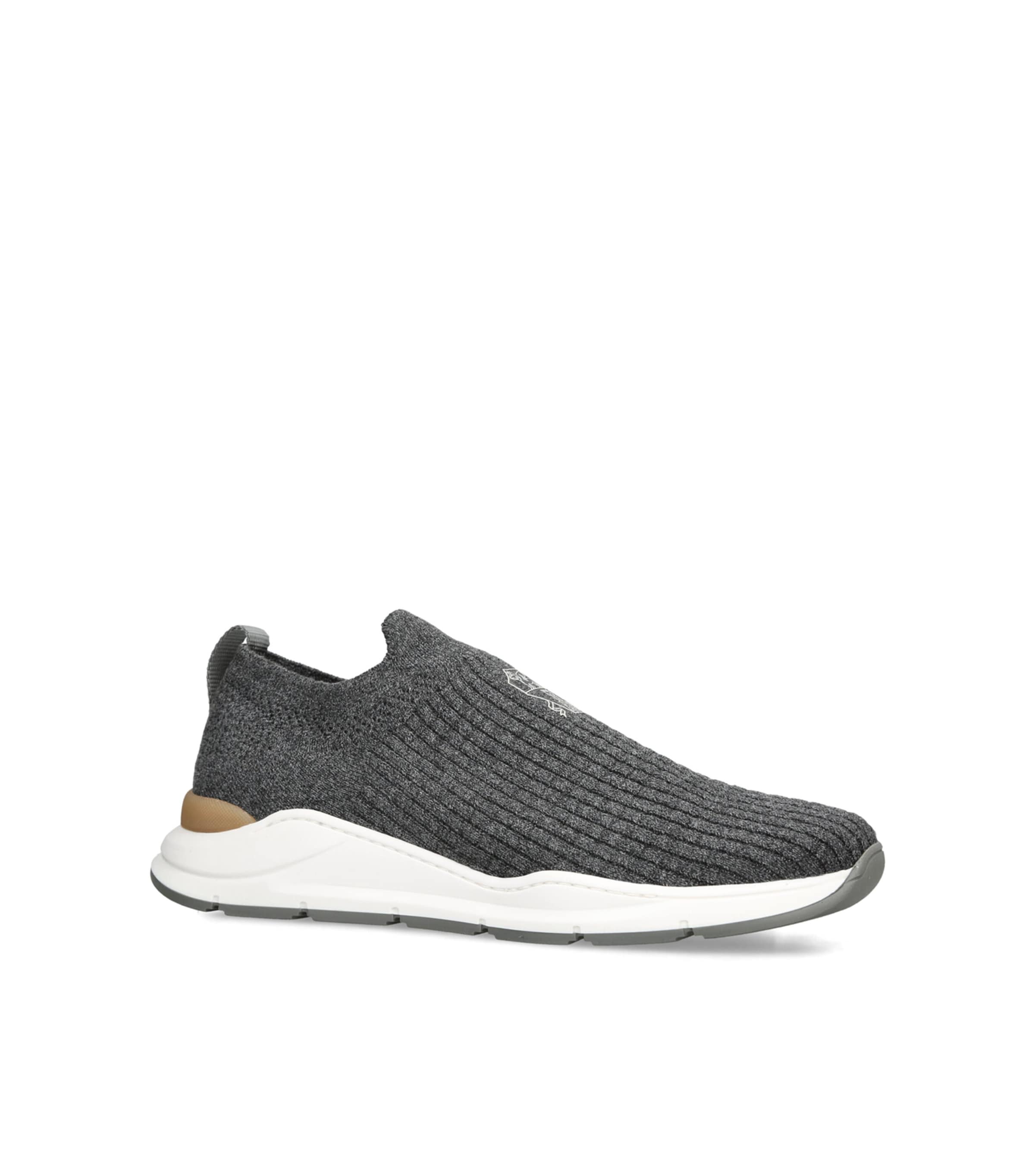 Brunello Cucinelli Kids Knitted Slip-On Sneakers Grey Image 2