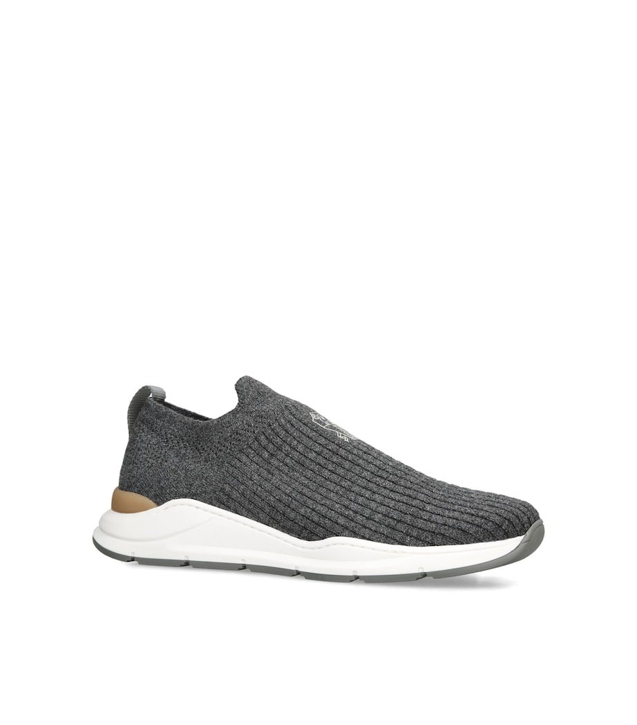 Brunello Cucinelli Kids Knitted Slip-On Sneakers Grey Image 2