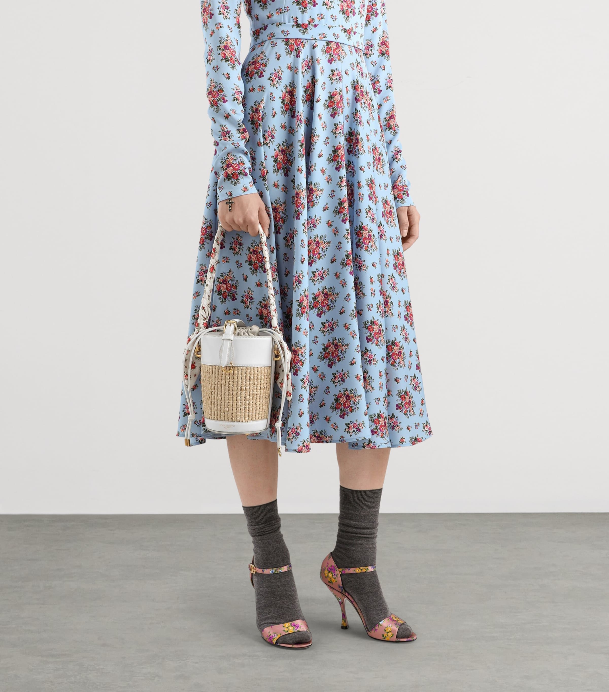 Dolce&Gabbana Raffia Capri Bucket Bag Crema/bia Image 2