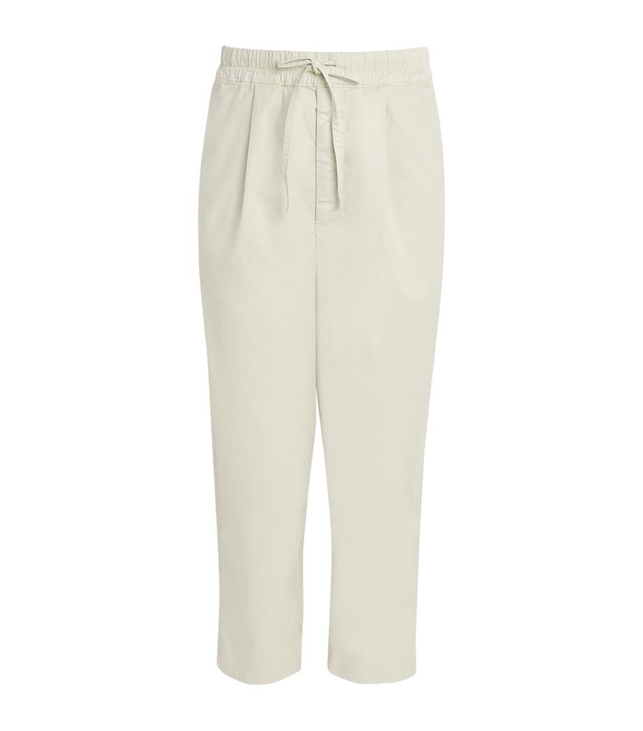 Officine Generale Mens Cotton-Blend Drawstring Peterson Trousers Moon Image 1