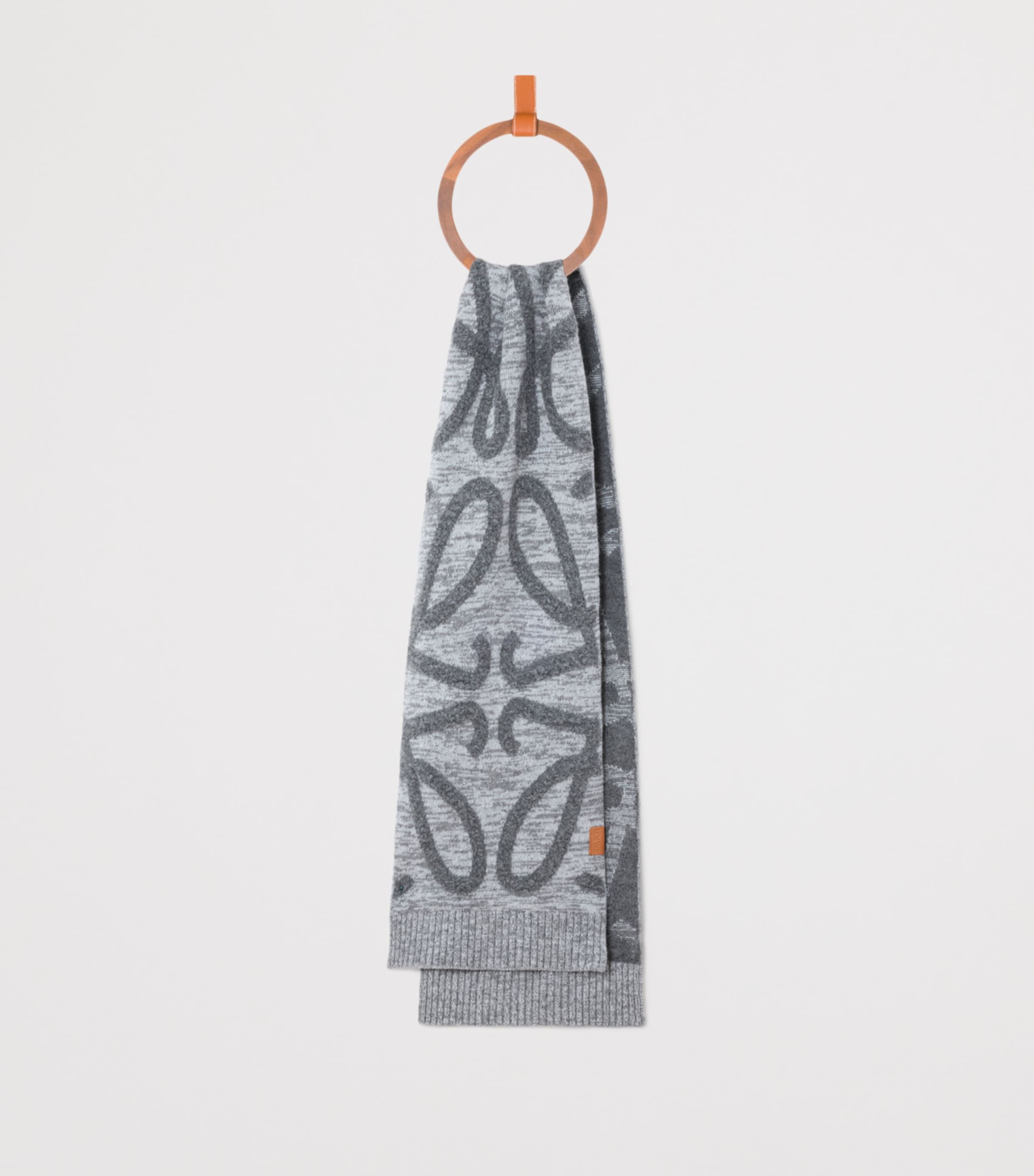 Wool-Cashmere Anagram Scarf GREY MELANGE Image 2