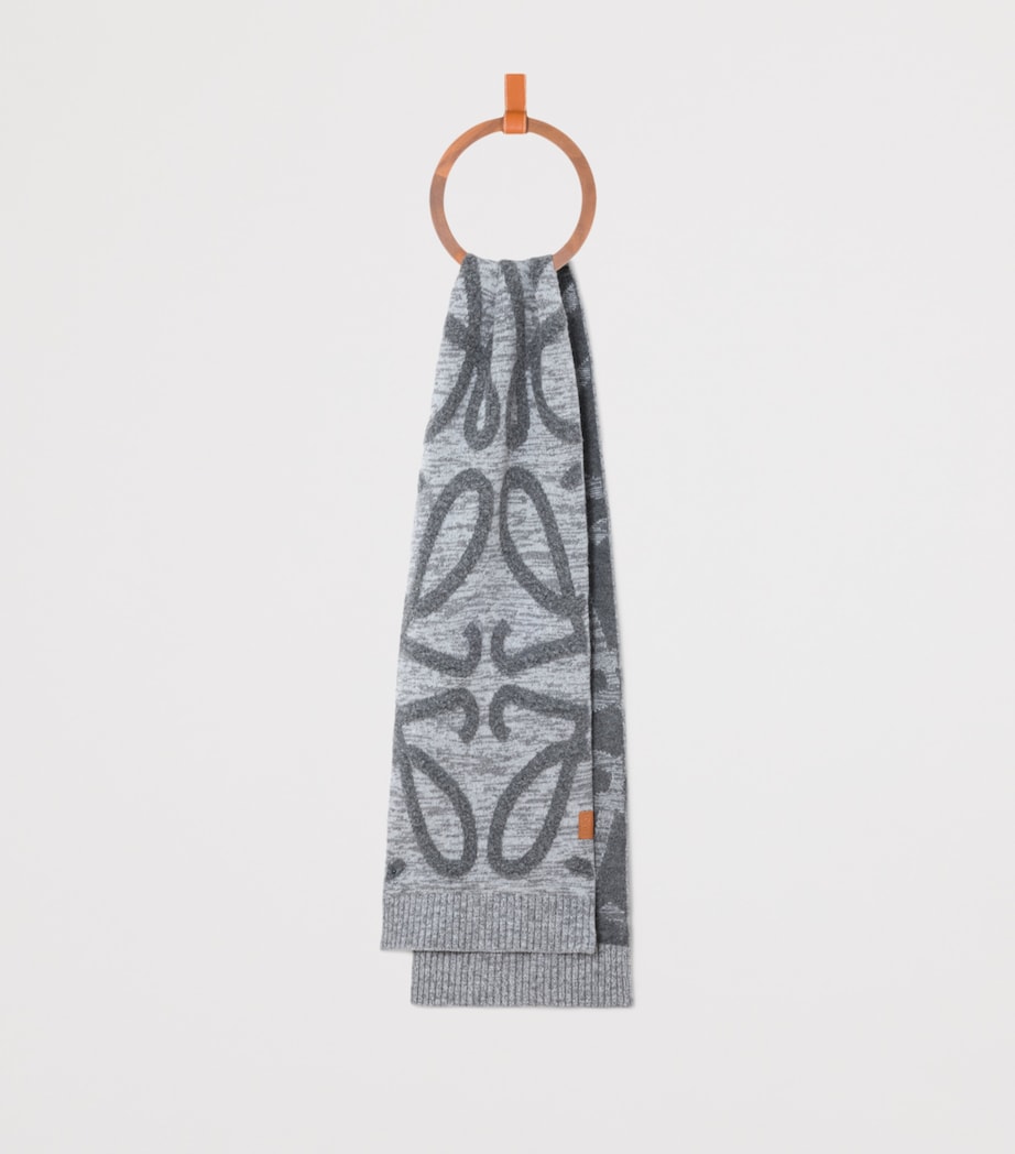 Wool-Cashmere Anagram Scarf GREY MELANGE Image 2
