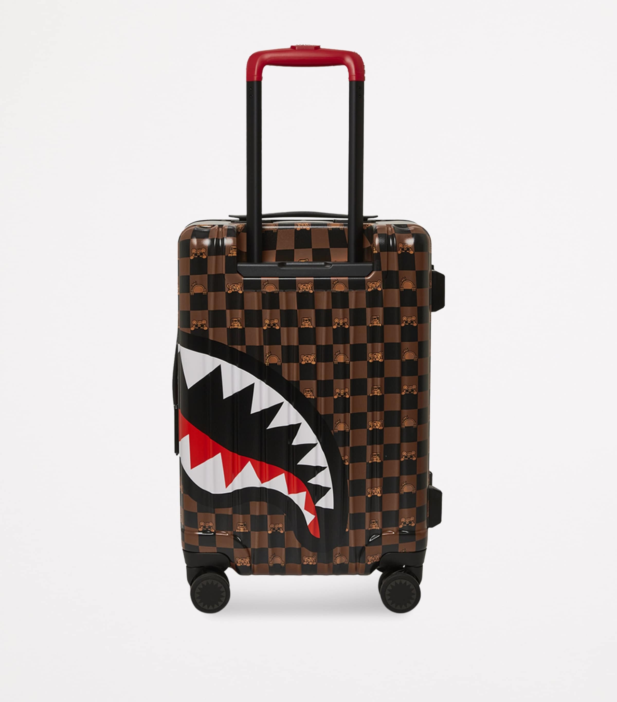 Sprayground Brown Peeking Character Check Cabin Suitcase (42L