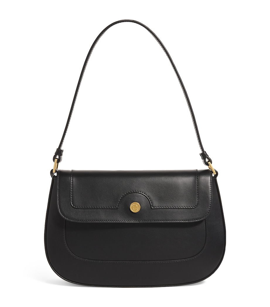 Harrods Leather Shoulder Bag Black Image 1
