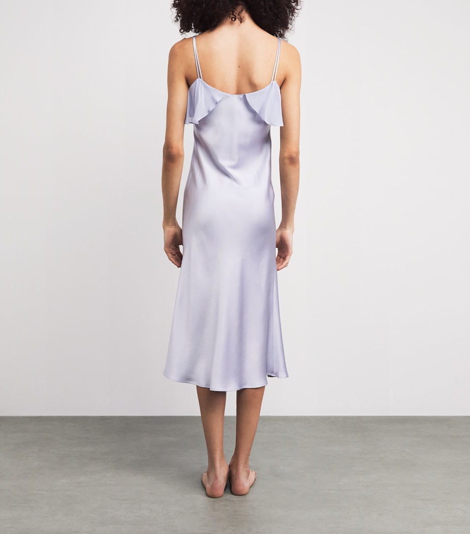 MANITO Womens Mulberry Silk Aurora Midi Slip Dress Orchid Petal Image 4