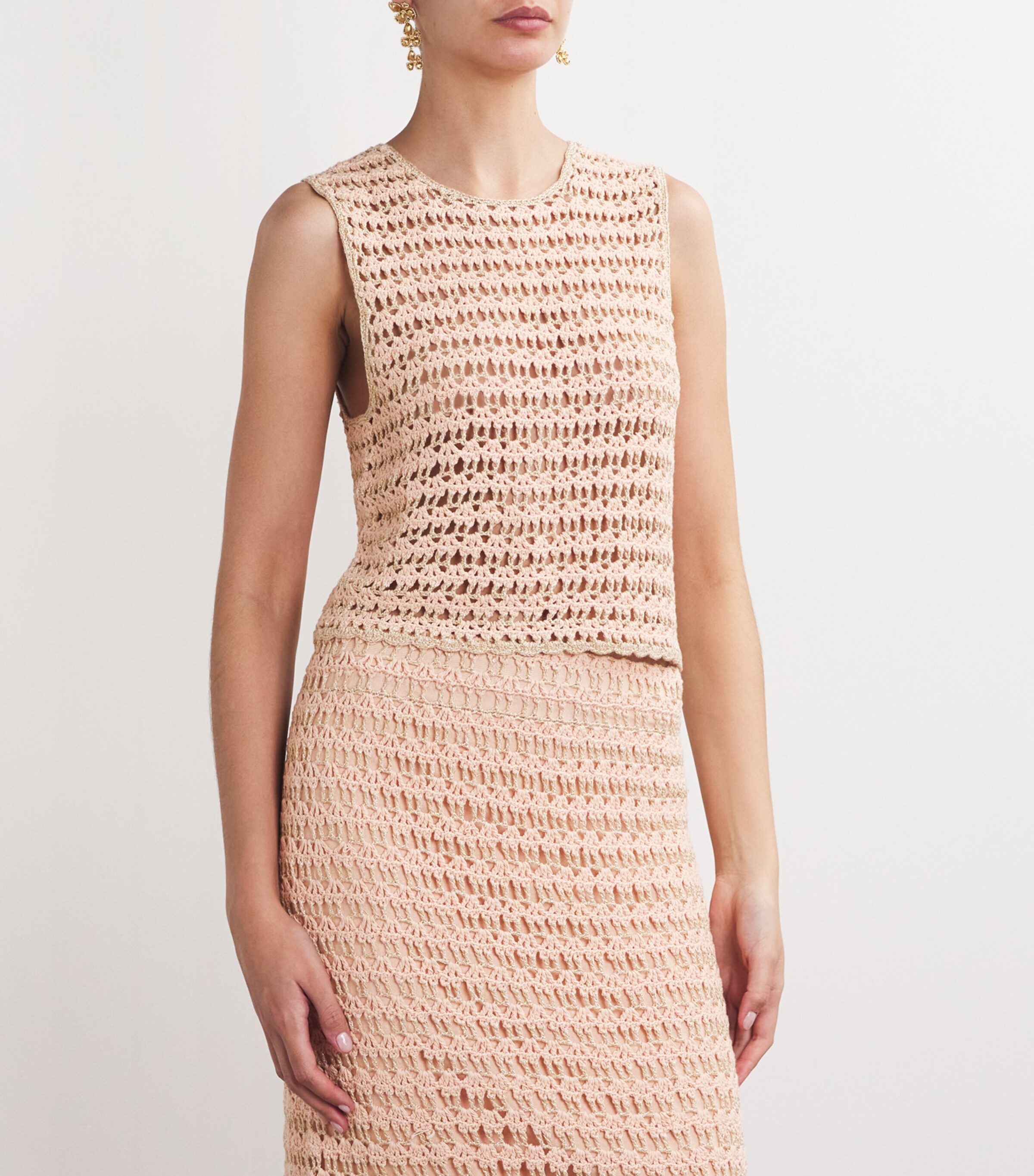 Zimmermann Pink Crochet Tallow Tank Top | Harrods US