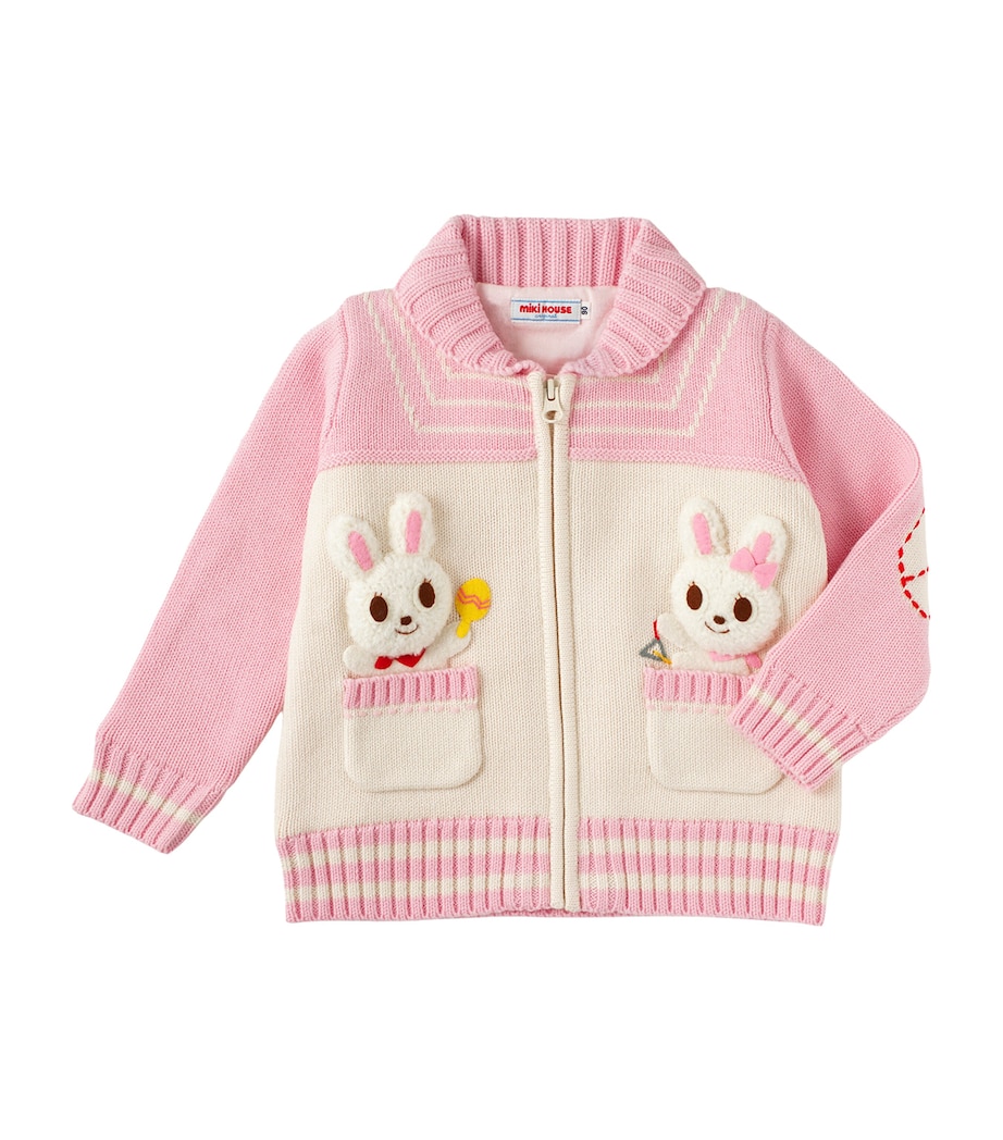 Miki House Wool-Blend Bunny Cardigan (2-5 Years) Image 1