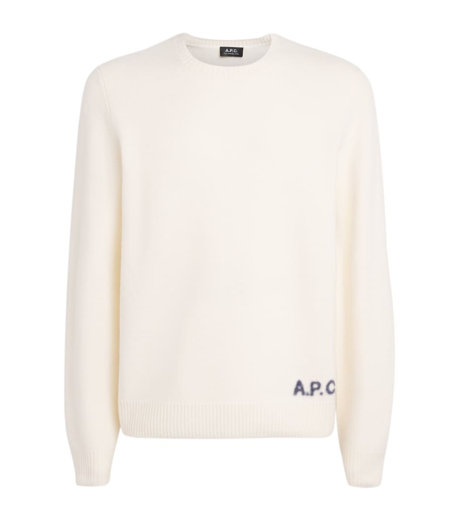Merino Wool Edward Logo Sweater AAD - ECRU Image 1