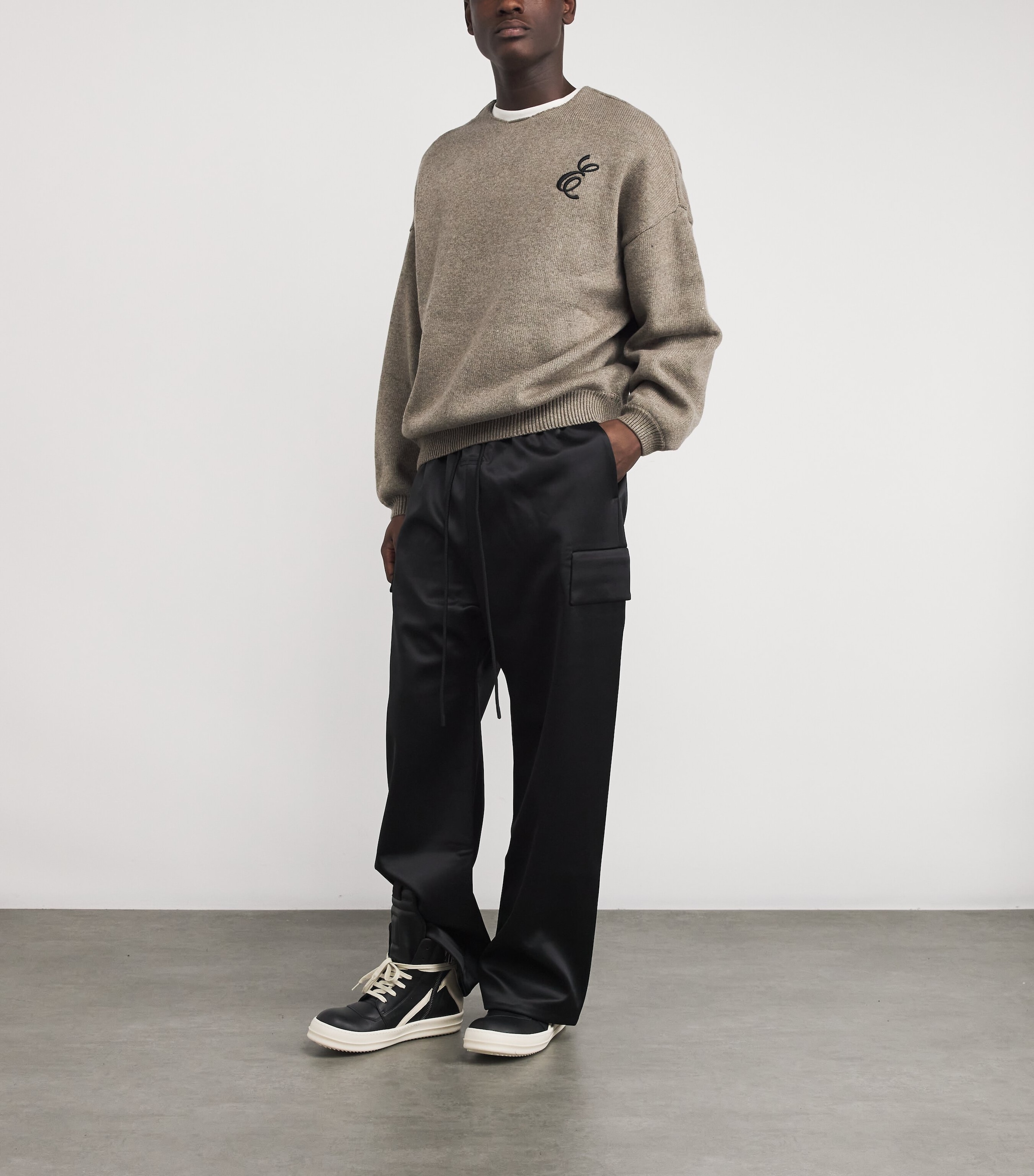 Waffle-Knit Script Sweater HOMESTEAD HEATHER Image 2