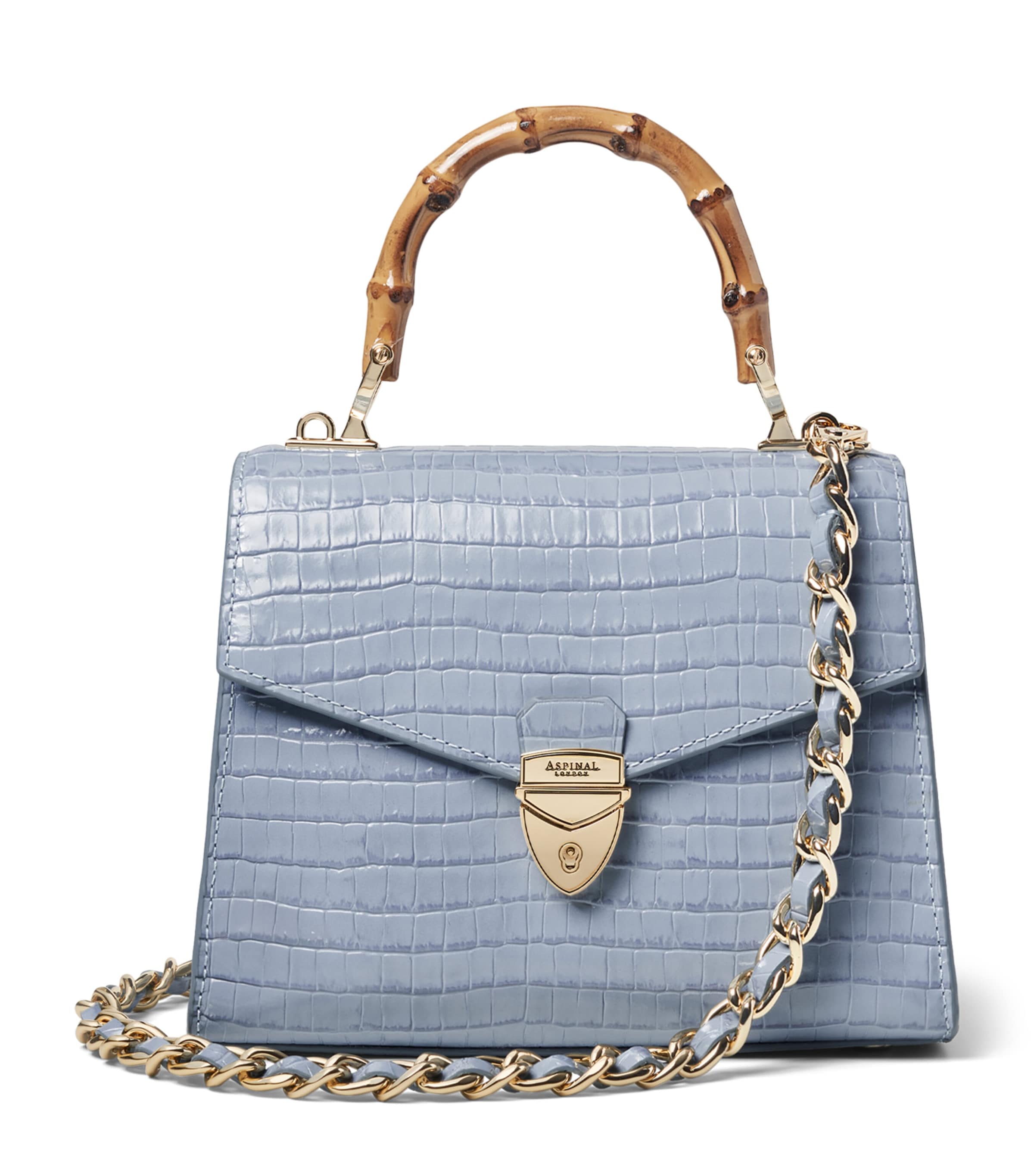 Aspinal Of London Midi Leather Mayfair 2 Top-Handle Bag Skyblue Image 1