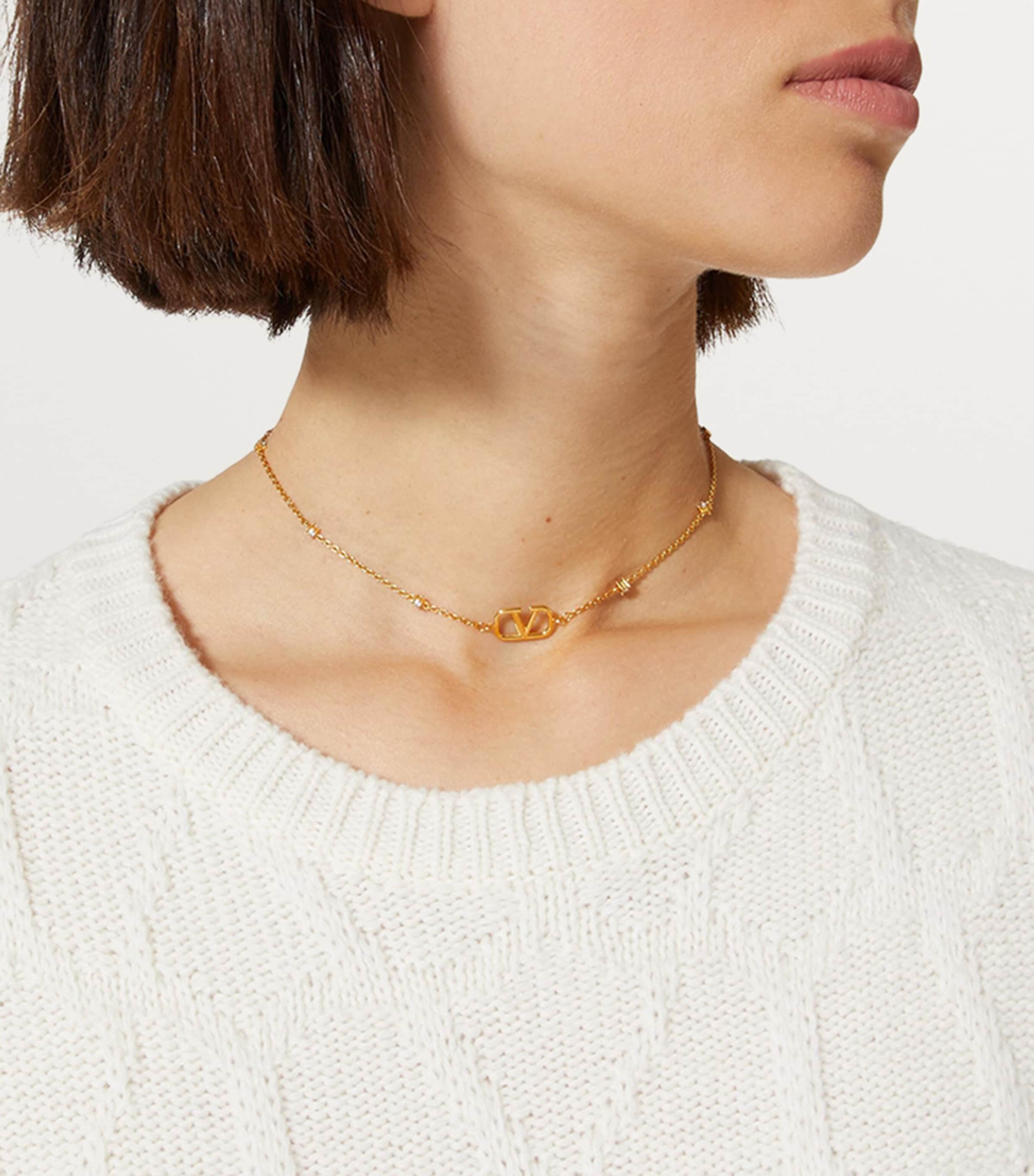 VLogo Crystal-Embellished Necklace MH5 Image 2