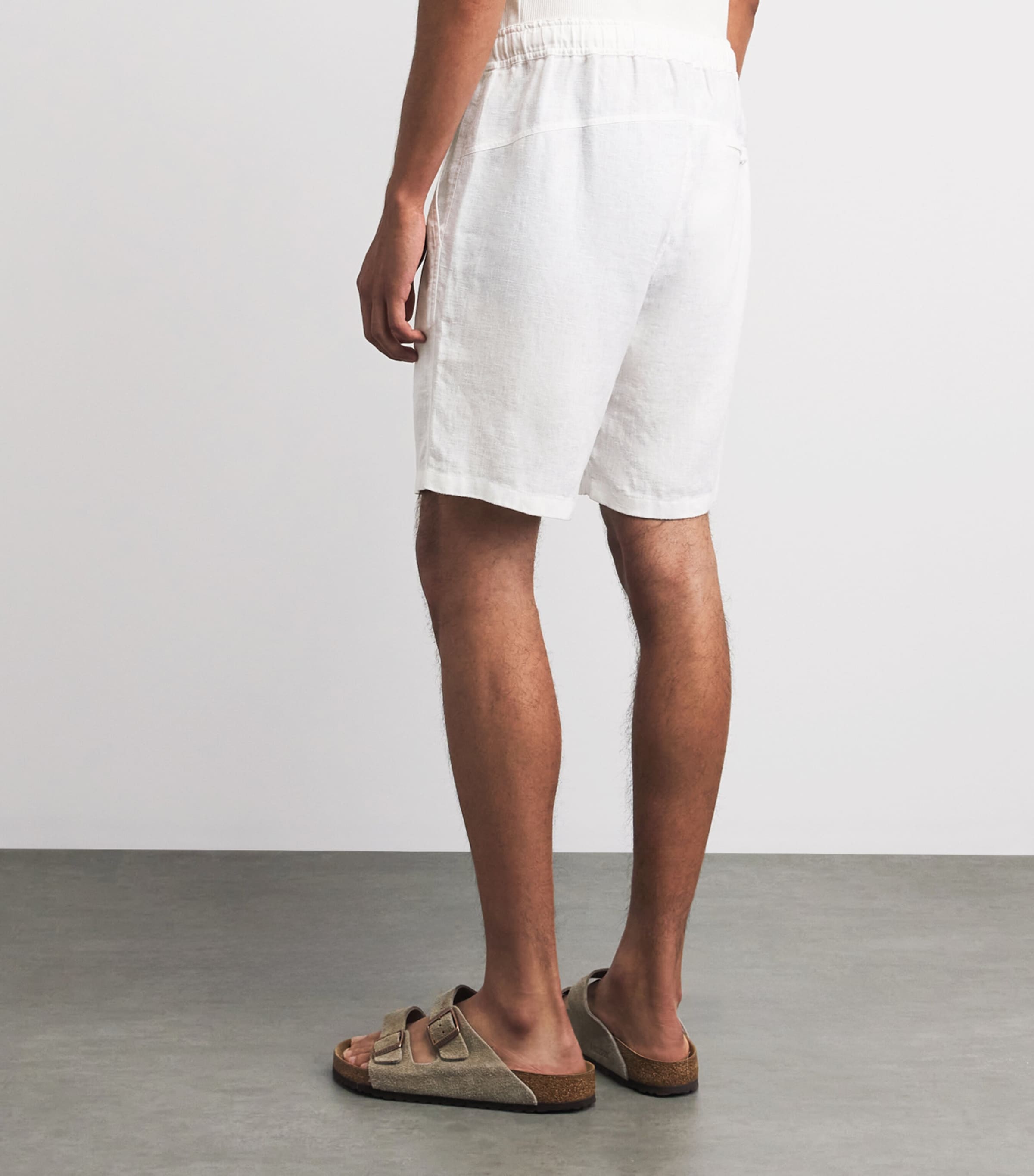 Derek Rose Mens Linen Vienna Shorts Whi Image 5