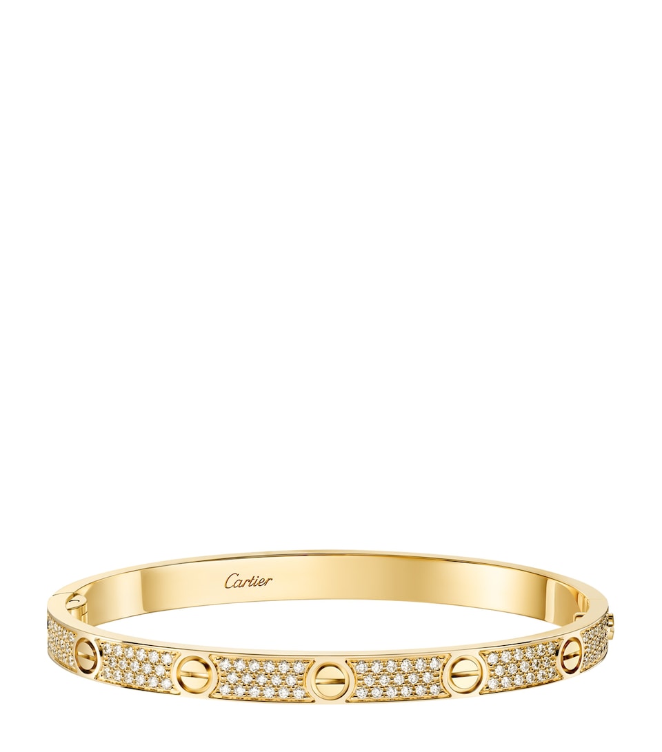 Medium Yellow Gold and Diamond LOVE Bracelet