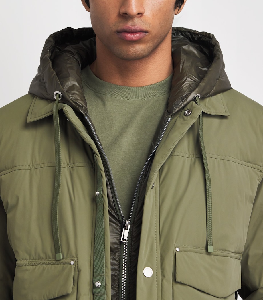 Moose Knuckles Mens Down Brixton Trucker Jacket UPF 50+ Artichoke Image 3