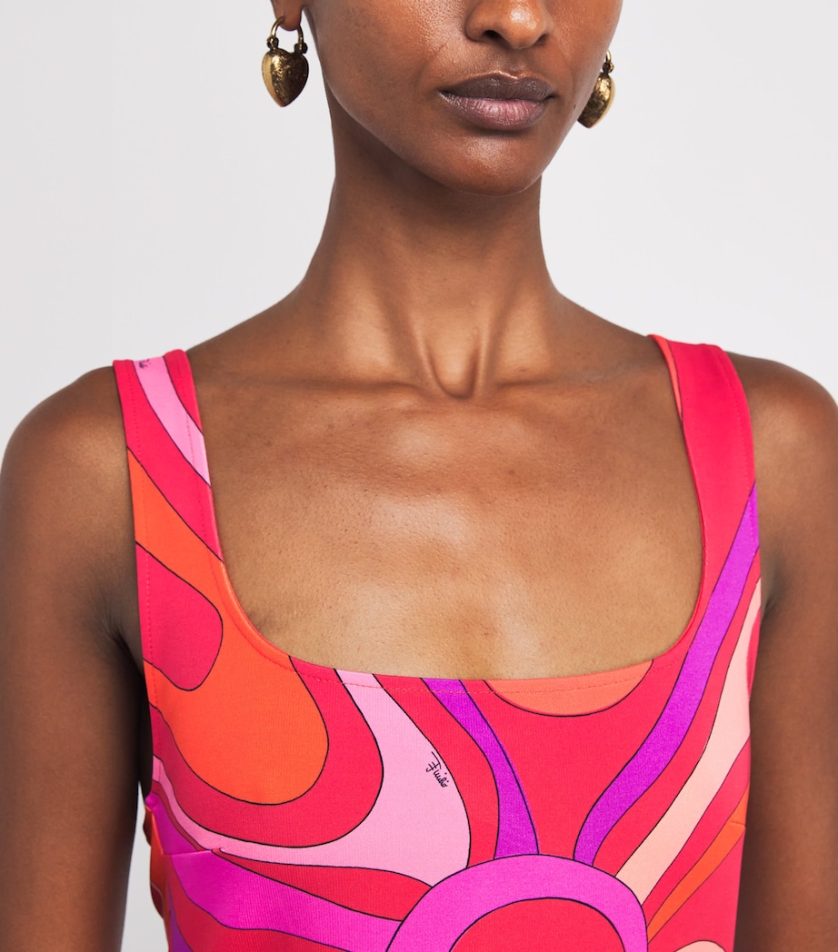 Jersey Iride Print Mini Dress 006 CORALLO/FUXIA Image 5