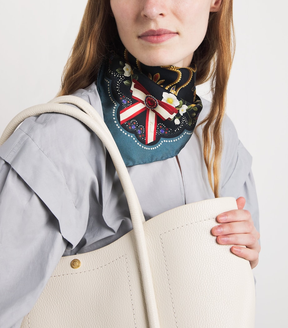 Silk Regal Print Square Scarf BLUE Image 2