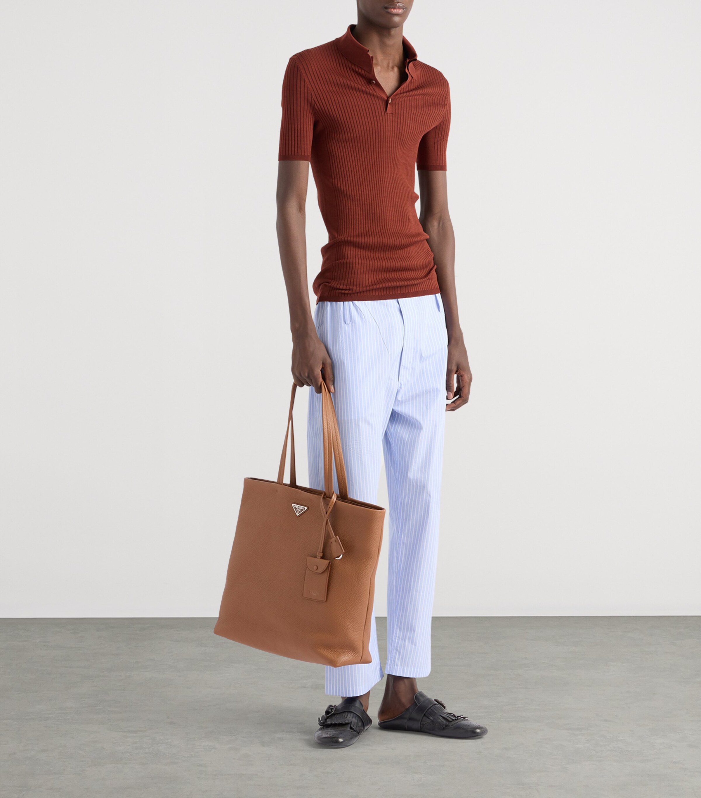 Cotton Ribbed Polo Shirt F0033 Image 2