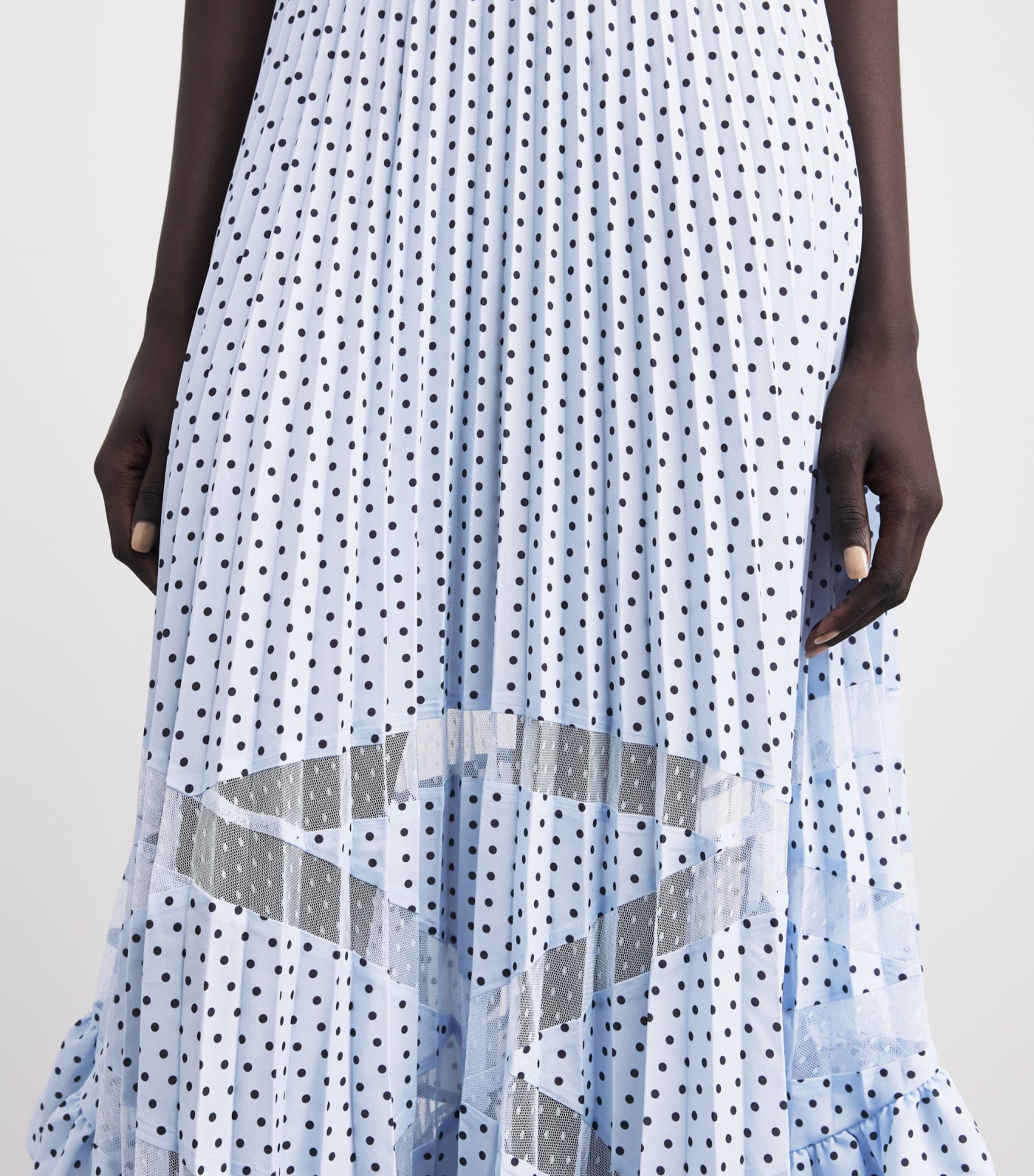 Claudie Pierlot Womens Pleated Polka Dot Midi Dress Light Print Image 3