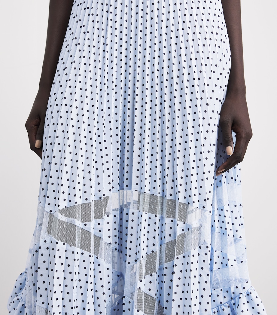 Claudie Pierlot Womens Pleated Polka Dot Midi Dress Light Print Image 3