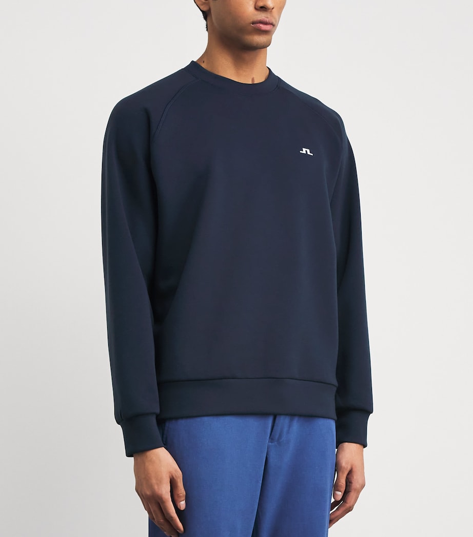 J Lindeberg Mens Finn Crew-Neck Sweatshirt Jl Navy Image 4